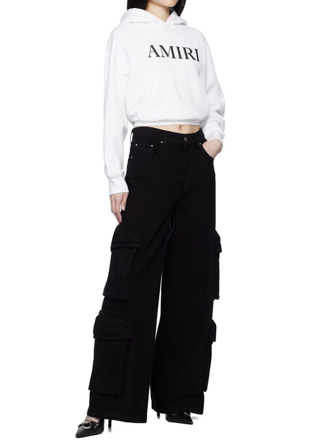 Amiri Amiri New black cargo baggy pants, size S int, 8 UK Size 27" / US 4 / IT 40 - 1 Thumbnail