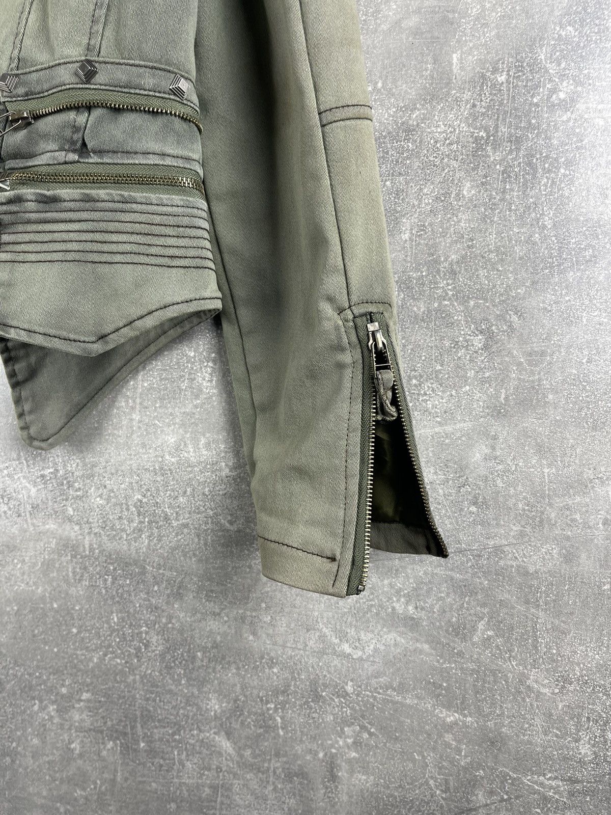 Other Y2K Avant Garde Faded Japanese Cropped Jacket Green Washed Size L / US 10 / IT 46 - 15 Thumbnail