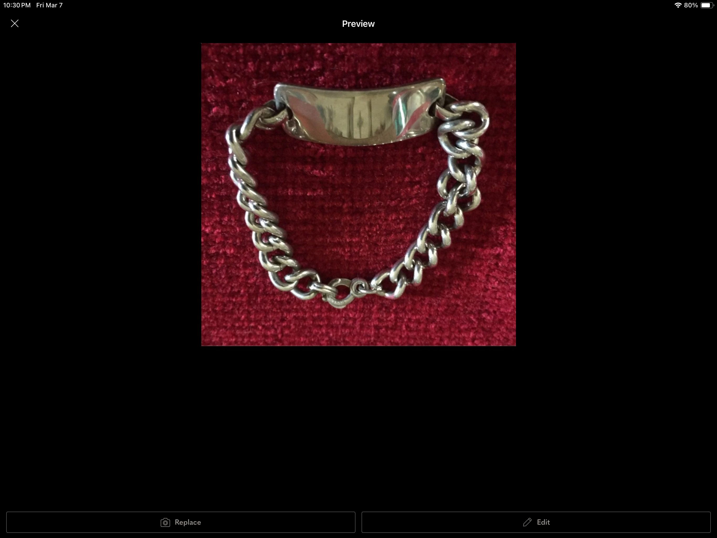 Other Vintage Men’s Sterling Silver ID Bracelet from WWII Size ONE SIZE - 1 Thumbnail