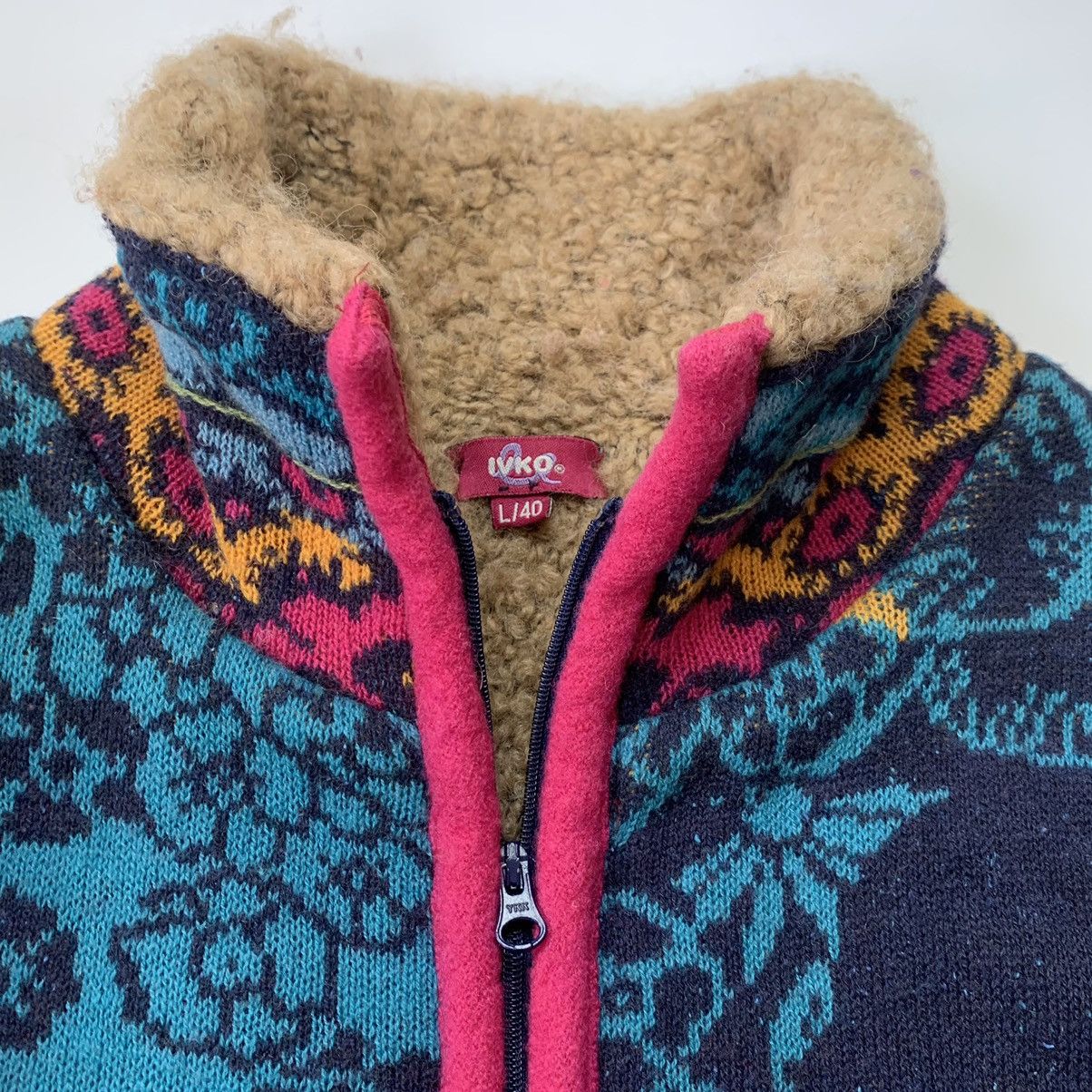 Other Ivko Vintage Wool/Alpaca Floral Full Zip Knit Cardigan Size L / US 10 / IT 46 - 10 Thumbnail