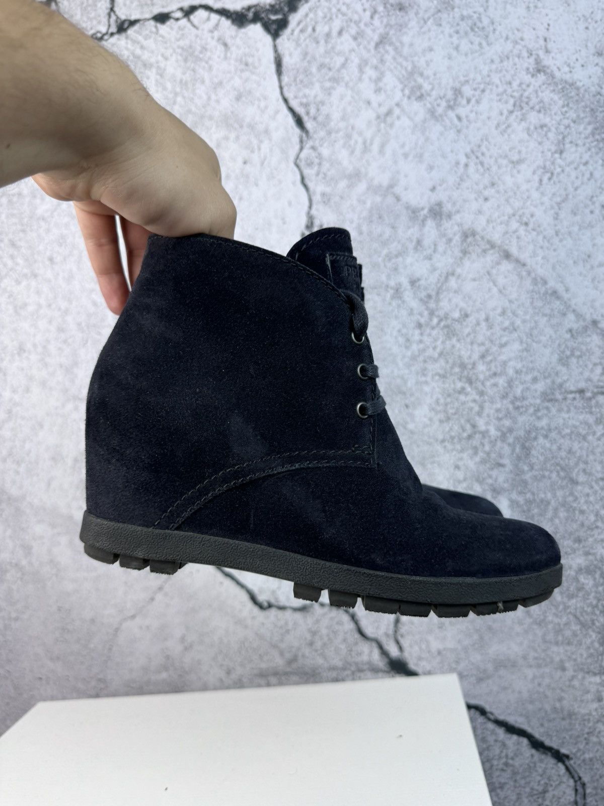 Prada PRADA 2000 Logo Suede Boots shoes Size US 7 / IT 37 - 2 Thumbnail