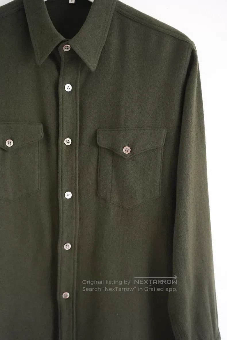 Yohji Yamamoto Yohji Yamamoto Navy Red Label Dark Green Wool Shirt Size US M / EU 48-50 / 2 - 4 Thumbnail