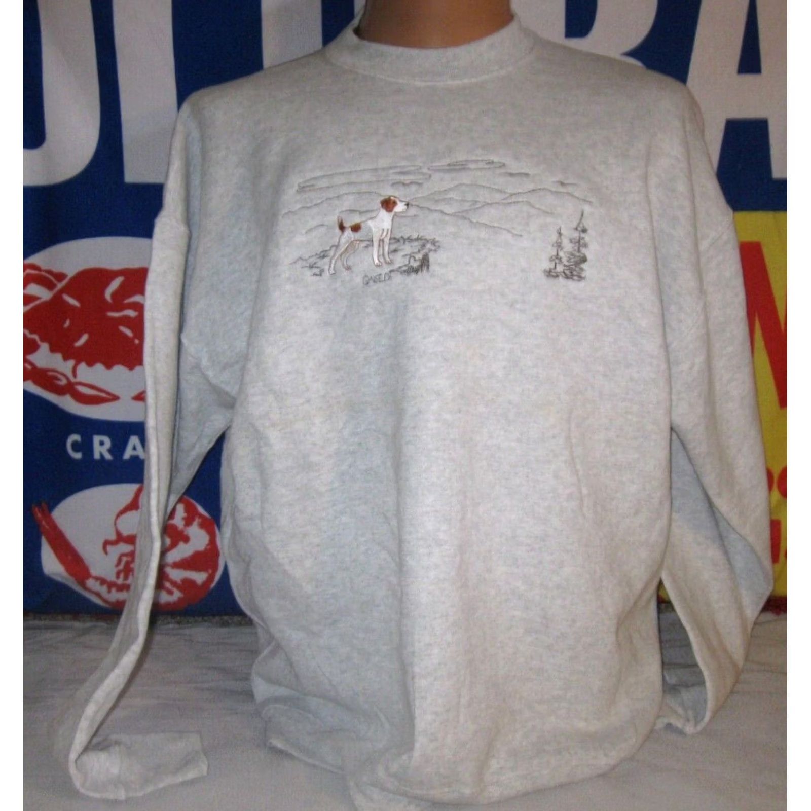 Fruit Of The Loom JACK RUSSELL Terrier Dog Lovers GR8 Dogs Sweatshirt Men's XL Gray Cotton/Polyester Embroidered Logo Pullover Sweatshirt Size US XL / EU 56 / 4 - 2 Thumbnail
