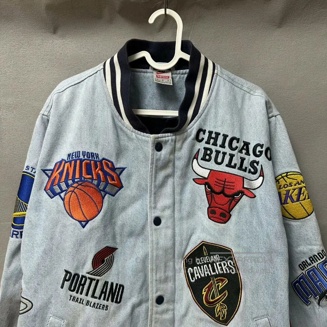 Nike nike supreme nba denim baseball jacket blue. Size US L / EU 52-54 / 3 - 2 Thumbnail