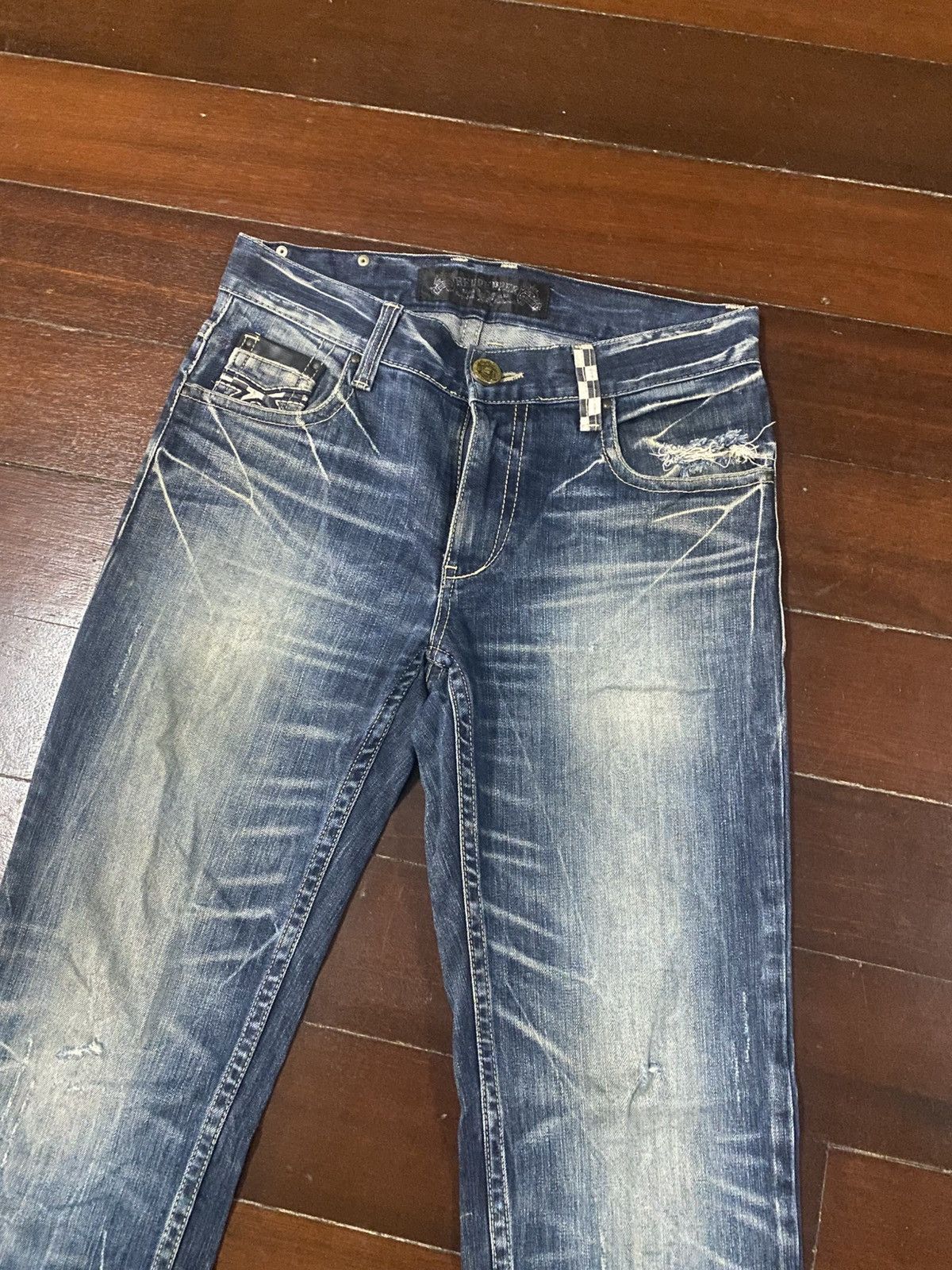 If Six Was Nine Flare Red Papper If six Was Nine Style Buckle Back Denim ☠️🎌 Size US 34 / EU 50 - 5 Thumbnail