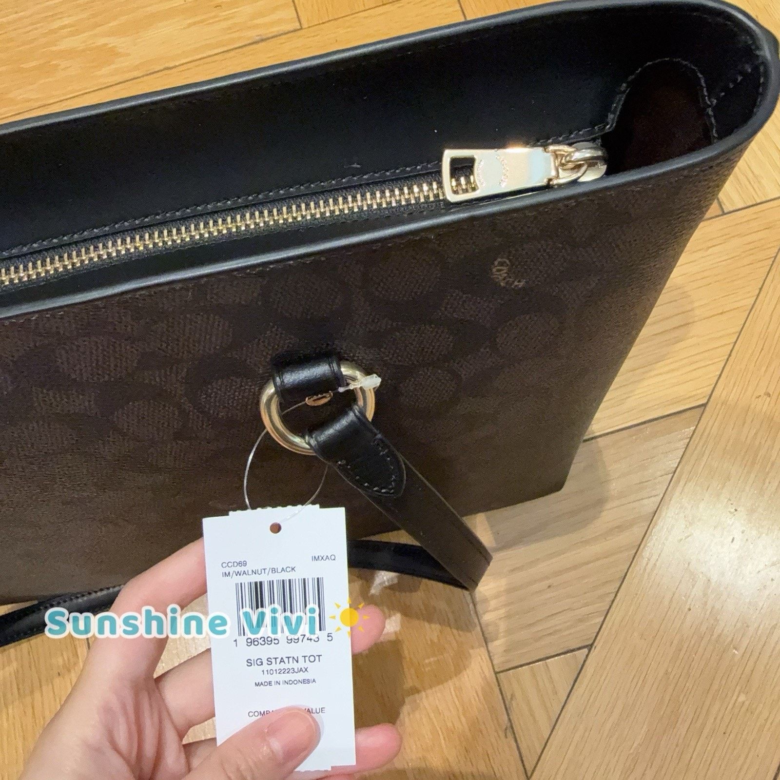 Coach NWT COACH Station Tote Bag Maxi Signature CCD69 Walnut black Size ONE SIZE - 3 Thumbnail