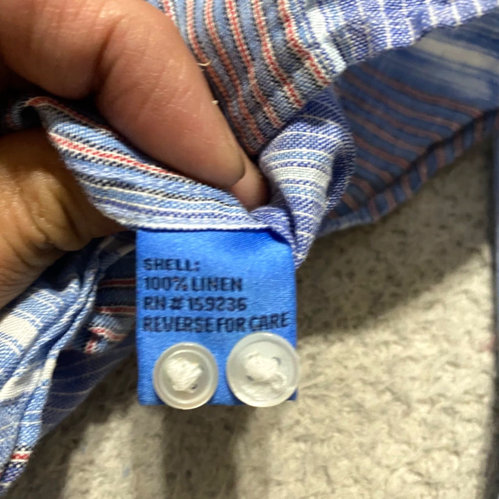 J.McLaughlin J. McLaughlin Shirt Mens Medium Multicolor Striped Button-Front Linen Size US M / EU 48-50 / 2 - 7 Thumbnail