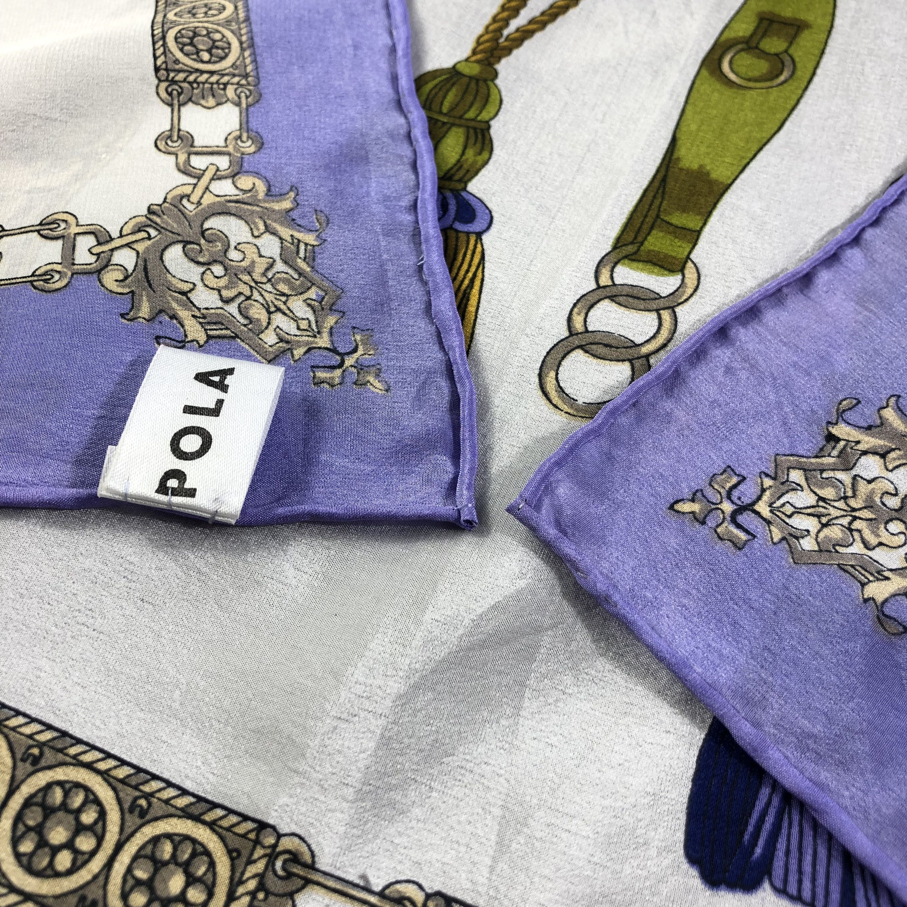 Vintage Vintage Pola Luxury Tassels Hand Rolled Silk Scarf M677 Size ONE SIZE - 3 Thumbnail