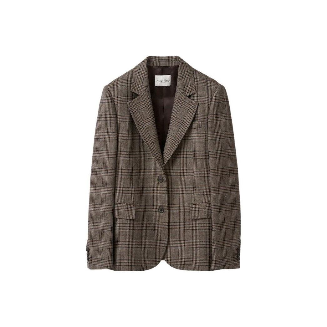 Miu Miu Miu Miu Plaid Wool Blazer Size 38 Size XS / US 0-2 / IT 36-38 - 1 Thumbnail