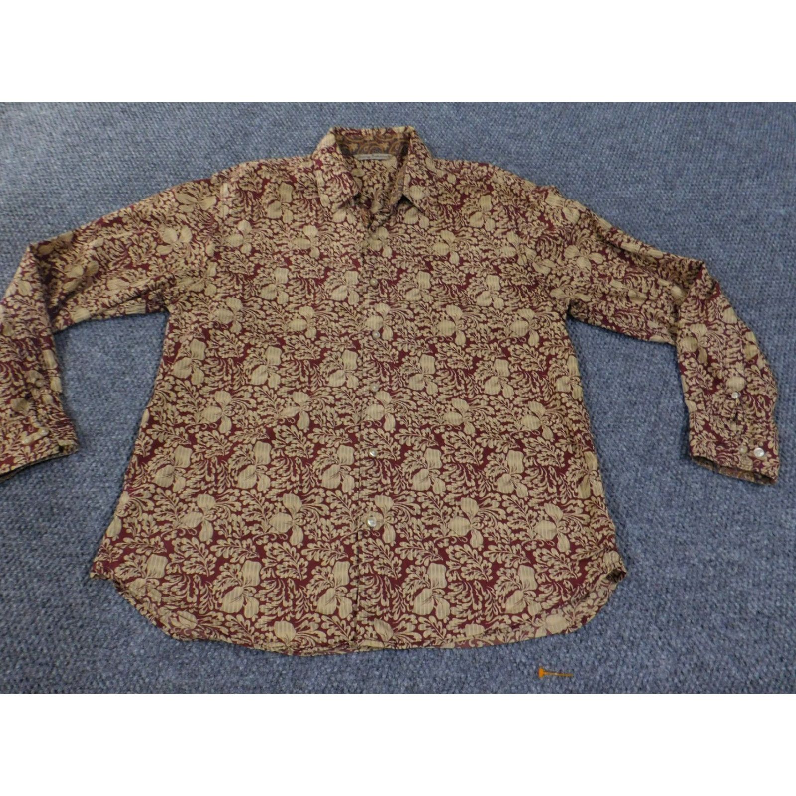 Tommy Bahama Tommy Bahama Shirt Mens Large Red Beige Floral Button-Up Long Sleeve Casual Size US L / EU 52-54 / 3 - 3 Thumbnail
