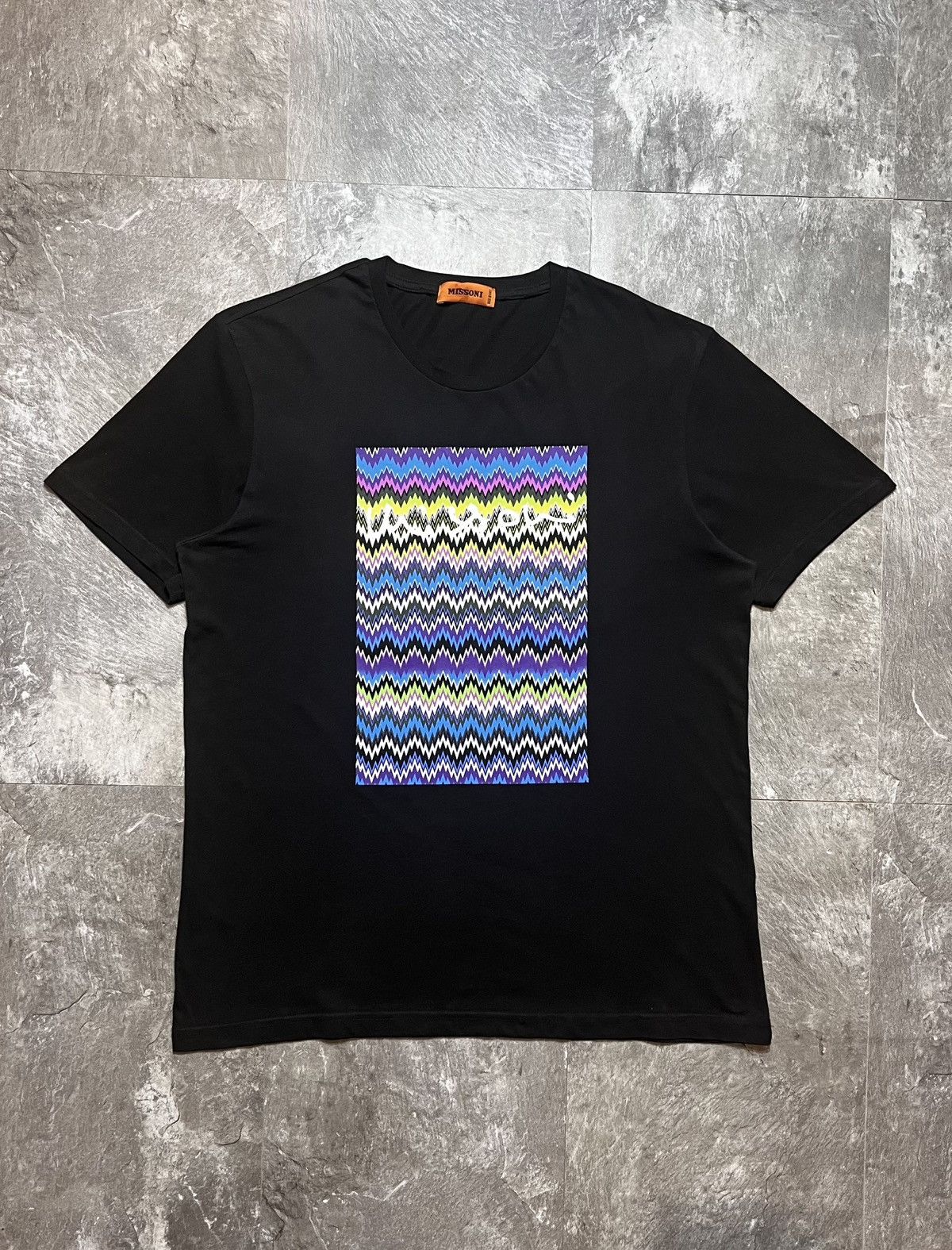 Missoni Missoni Black T Shirt Top Zig Zag BlackDezign Vintage Size US L / EU 52-54 / 3 - 1 Thumbnail