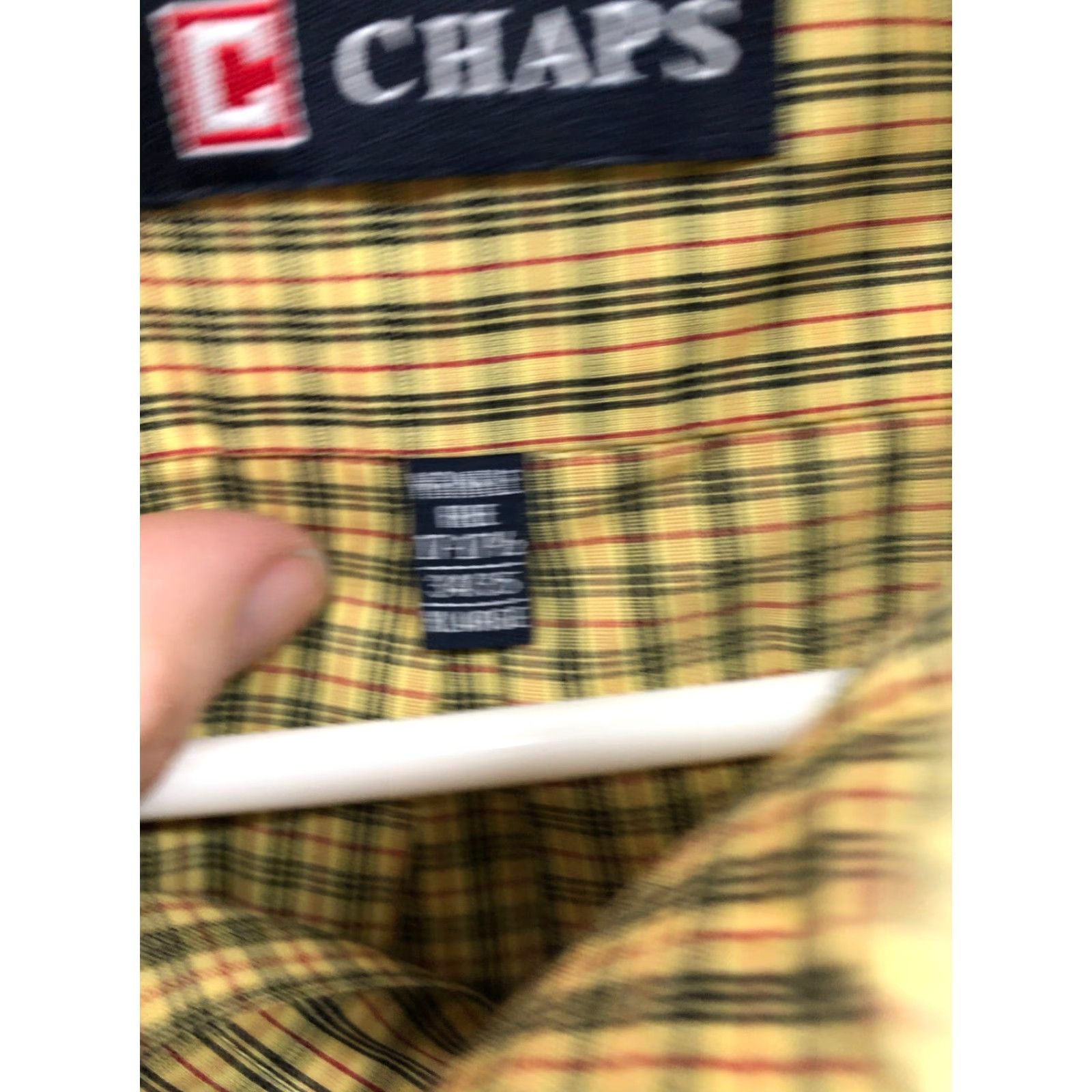 Chaps Chaps Shirt XL Mens Yellow Plaid Long Sleeve Button-Down Collar Shirt Size US XL / EU 56 / 4 - 7 Thumbnail