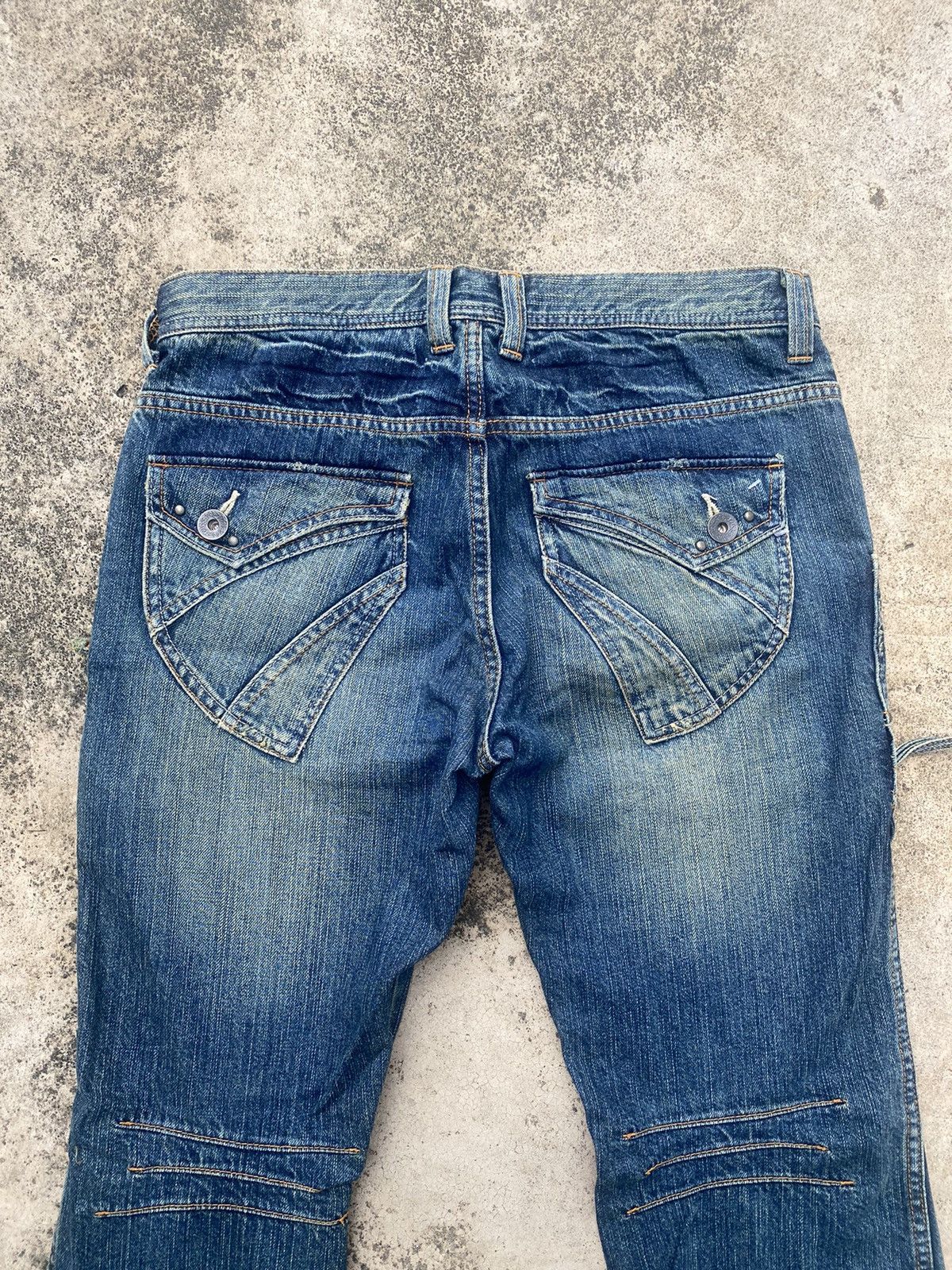 If Six Was Nine × Japanese Brand Flare Jeans Bison Double Knee Multipocket Size US 31 - 21 Thumbnail