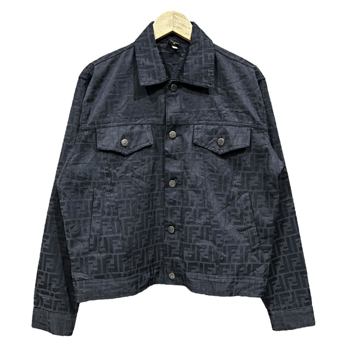 Fendi × Vintage Vintage Fendi Zucca Trucker Jacket Size US M / EU 48-50 / 2 - 2 Thumbnail
