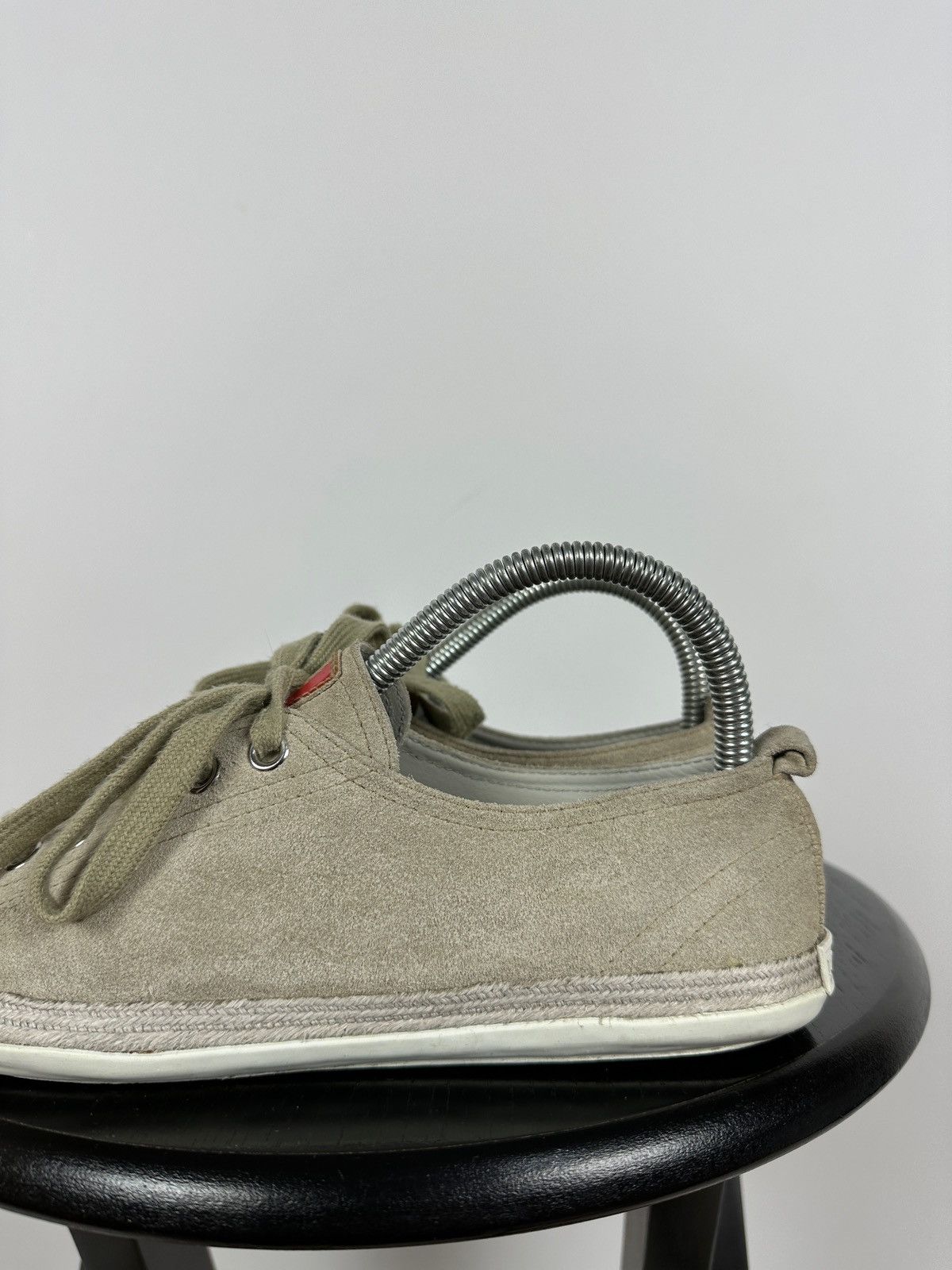 Prada Prada Suede Low Tops Red Tab Linea Rossa Trainers Sneakers Size US 8.5 / IT 38.5 - 17 Thumbnail