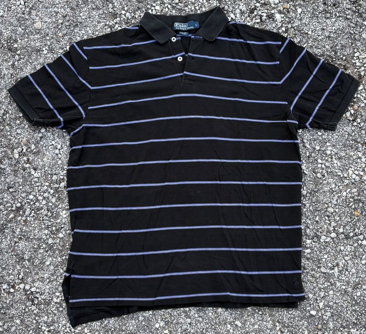 Polo Ralph Lauren Polo Ralph Lauren Black Purple Striped Polo Size US L / EU 52-54 / 3 - 1 Thumbnail