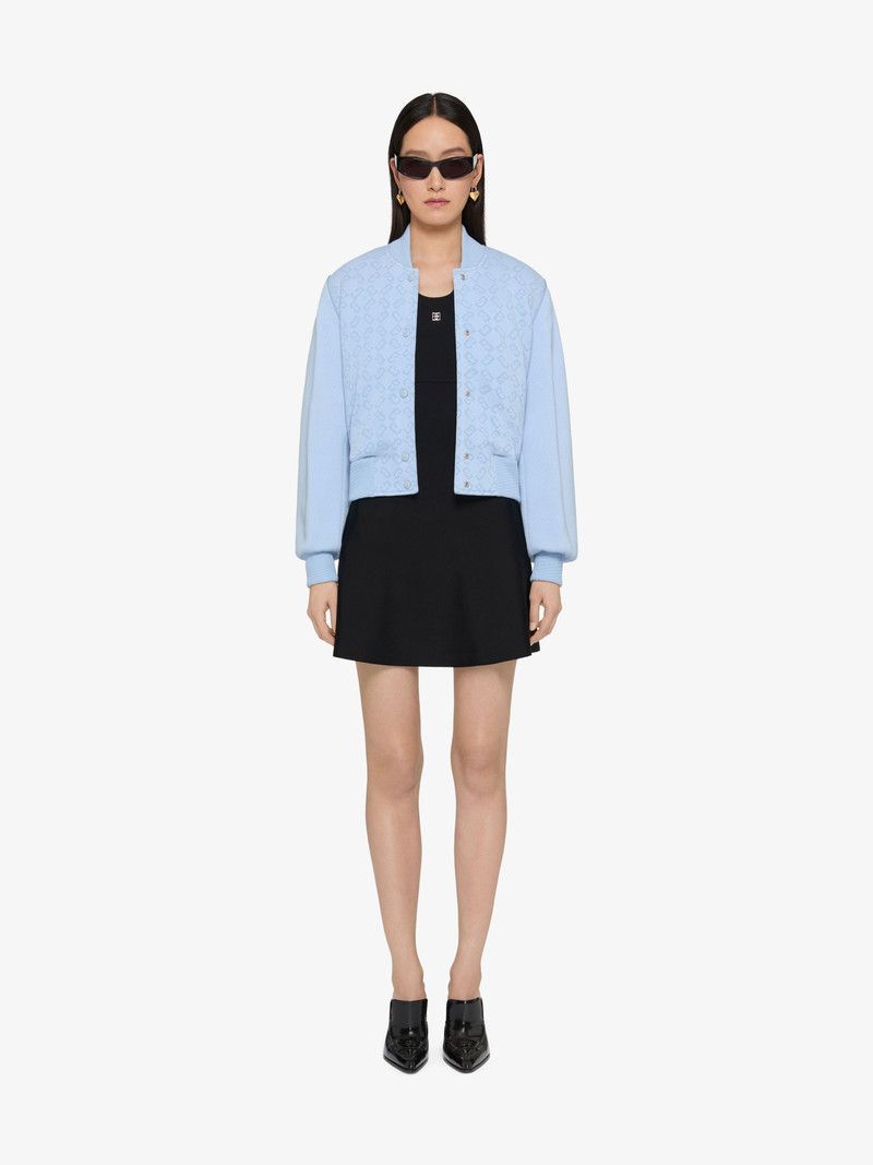 Givenchy o1w1db10326 Textured Knit Varsity Jacket in Blue Size XS / US 0-2 / IT 36-38 - 2 Thumbnail