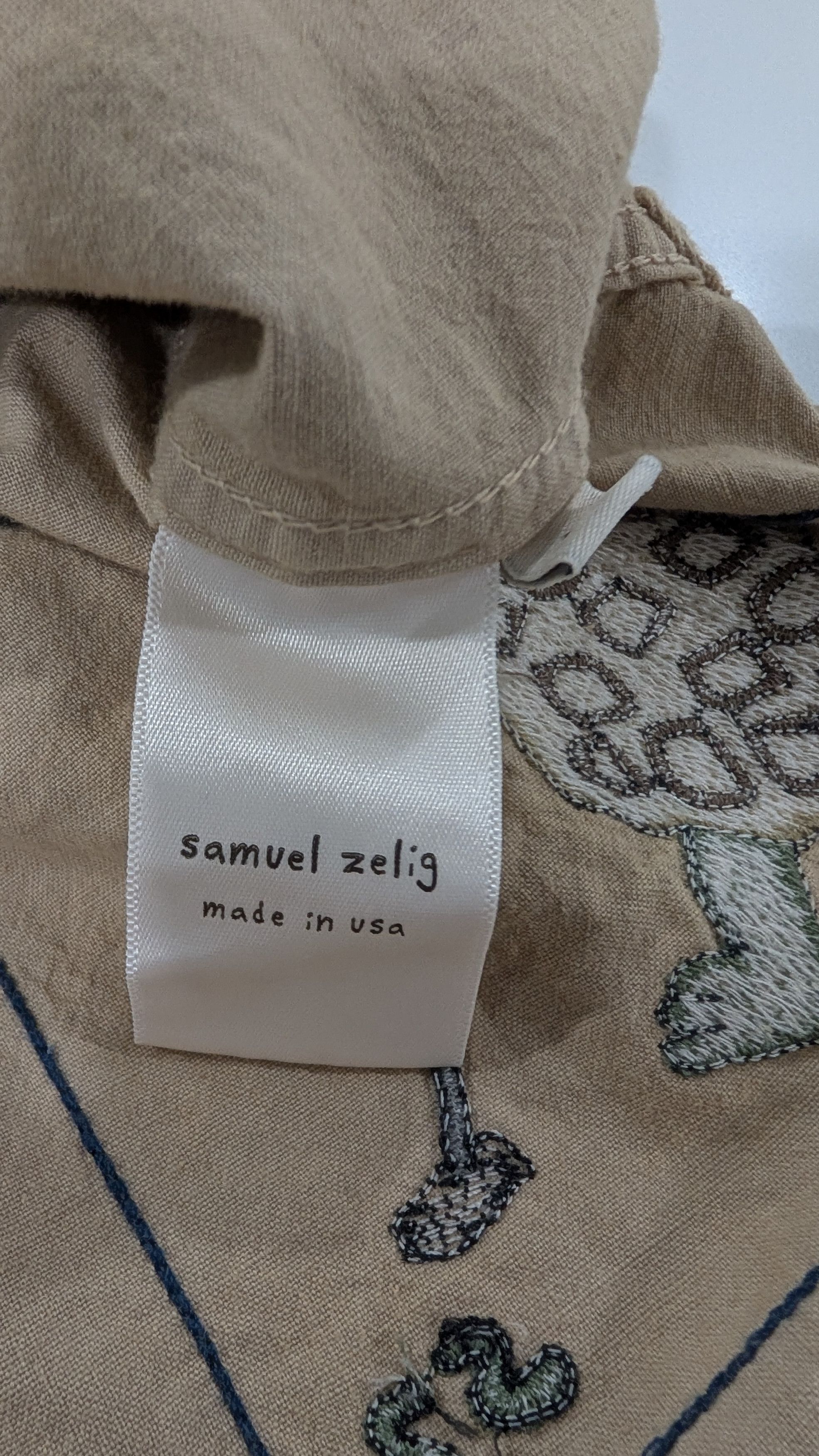 Samuel Zelig Box Camp Shirt Embroidered Art
