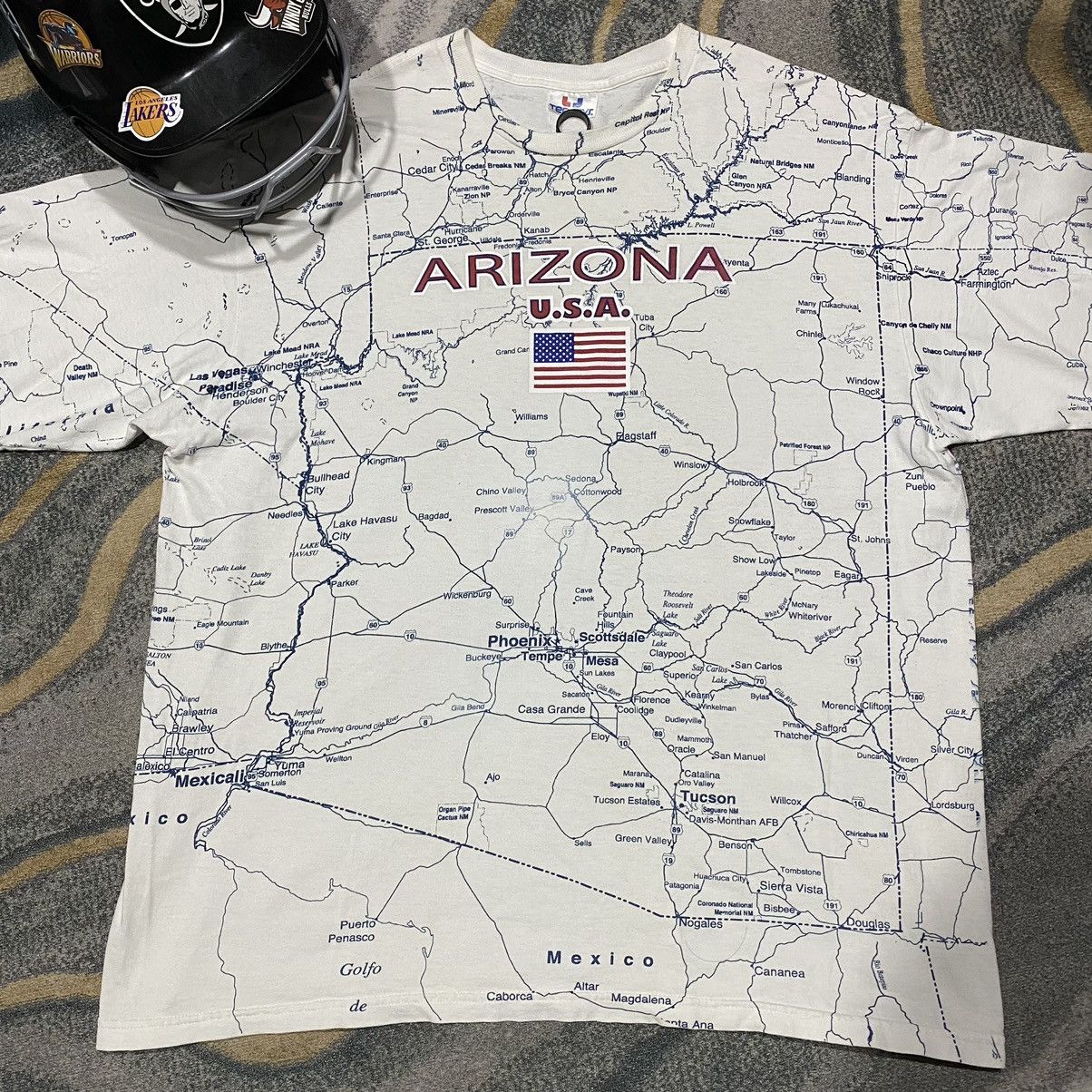 TEE JAYS × Vintage Arizona State Road Map AOP Shirt Size US XL / EU 56 / 4 - 1 Thumbnail