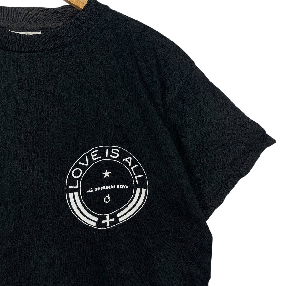 Tultex Vintage Samurai Boy Love Is All Graphic T-Shirt Black Tultex Size US XL / EU 56 / 4 - 5 Thumbnail