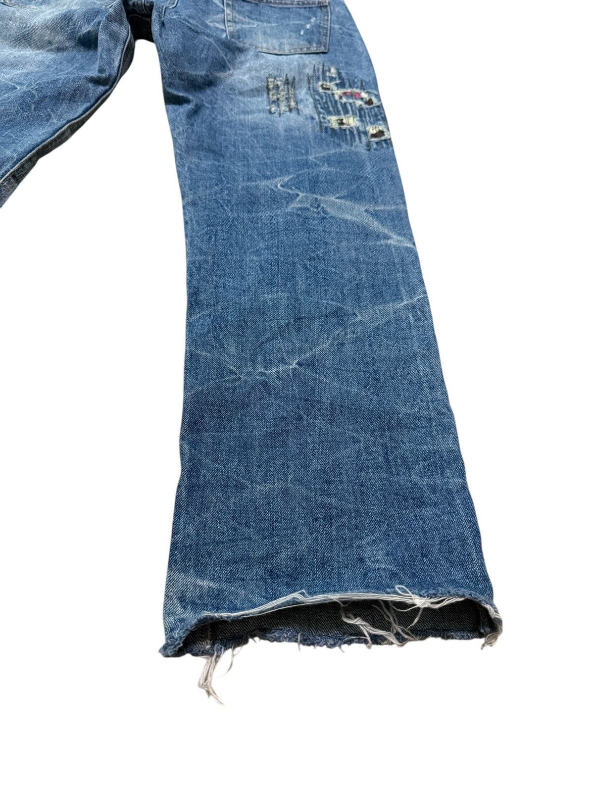 Japanese Brand × Vintage DISTRESSED PATCHWORK JEANS Size US 31 - 9 Thumbnail