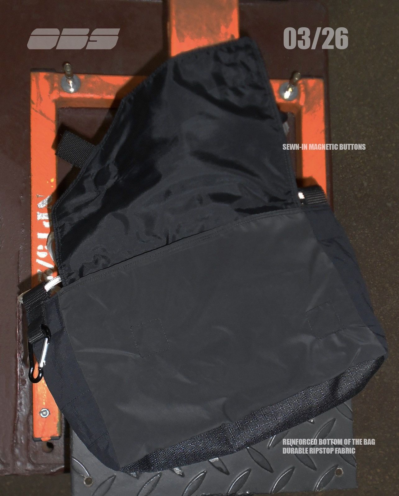 The North Face UPCYCLED TNF BLACK MESSENGER BAG BY OBSESS UPCYCLING ATELIER Size ONE SIZE - 3 Thumbnail