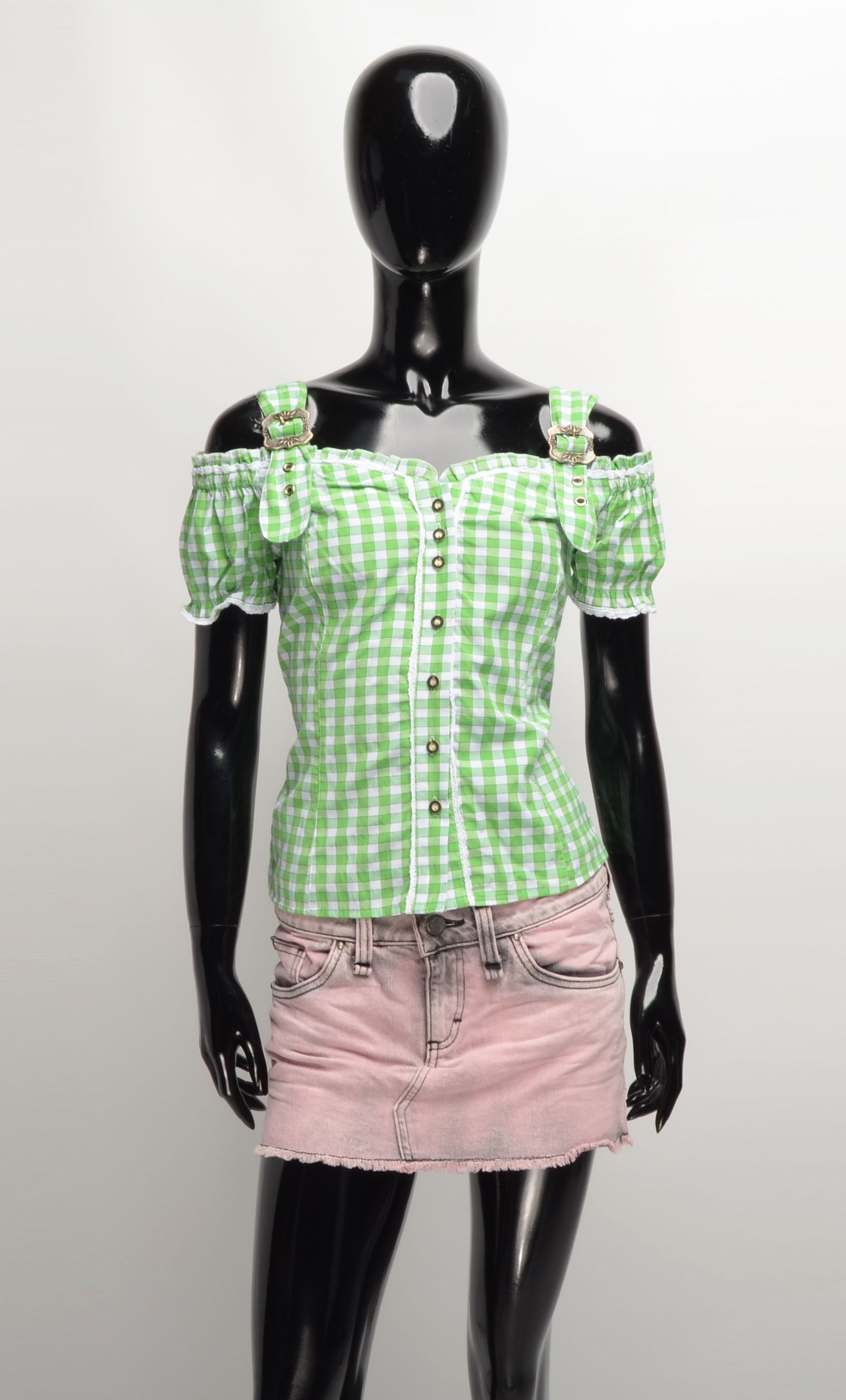 Vintage Vintage Y2K Austrian Checkered Blouse Top Size S / US 4 / IT 40 - 1 Thumbnail