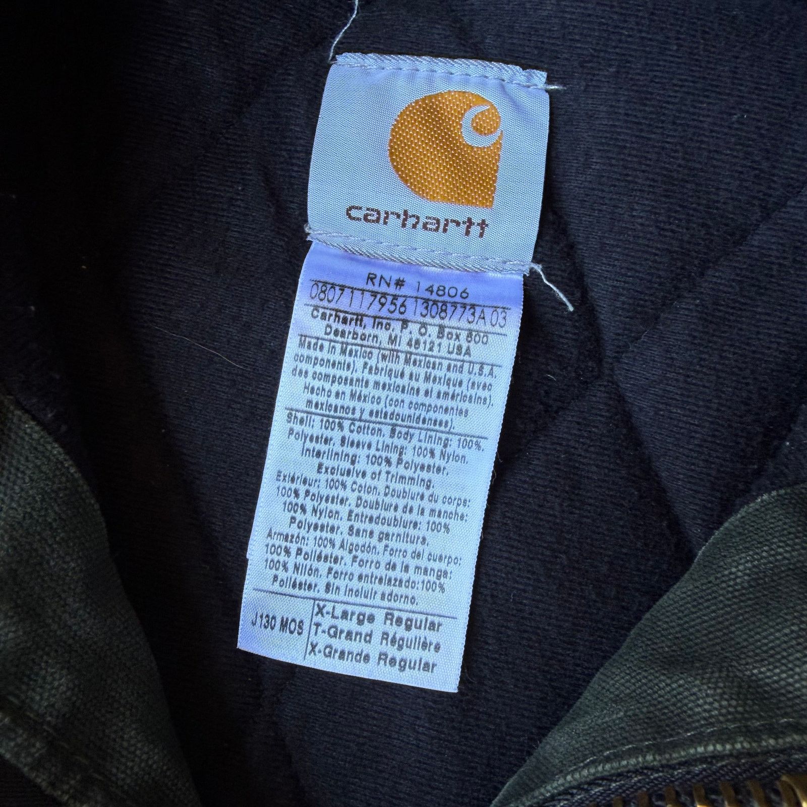 Carhartt × Vintage Carhartt J130 MOS green hooded work wear jacket XL Size US XL / EU 56 / 4 - 5 Thumbnail