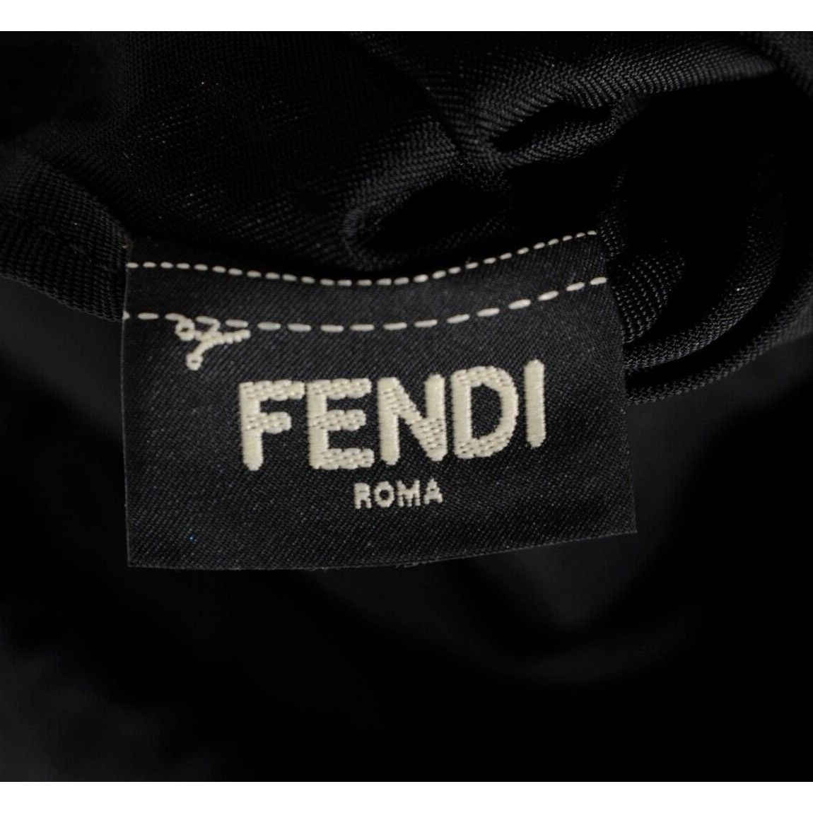 Fendi Nylon Vitello Drawstring Backpack Black Leather Size ONE SIZE - 21 Thumbnail