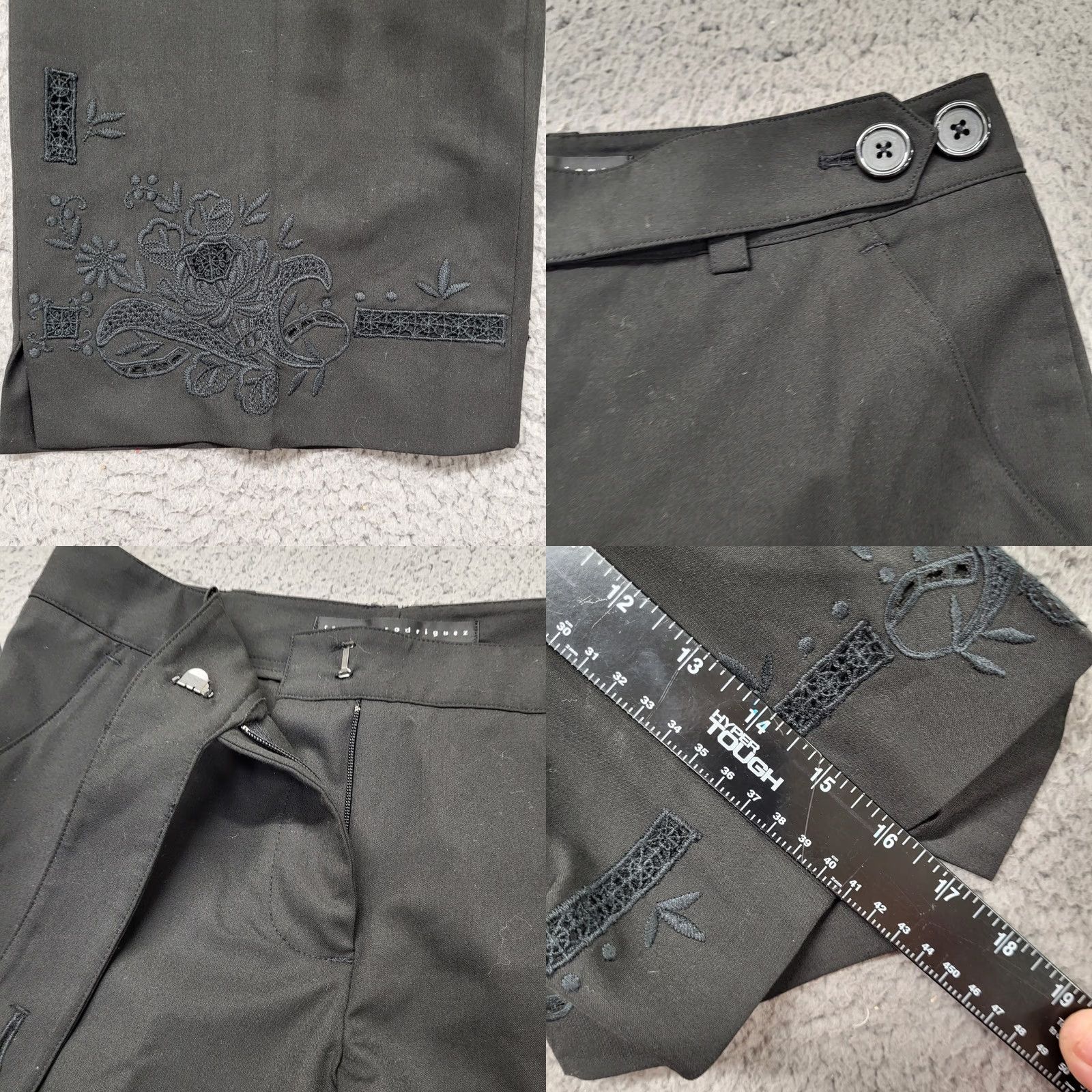 Robert Rodriguez Robert Rodriguez Capris Womens Size 0 Pants Trouser Black Lace Split Legs Preppy Capris Women's Pants Tapered Leg Black Lace Split Front Flat Front Size 25" / US 0 / IT 36 - 8 Thumbnail