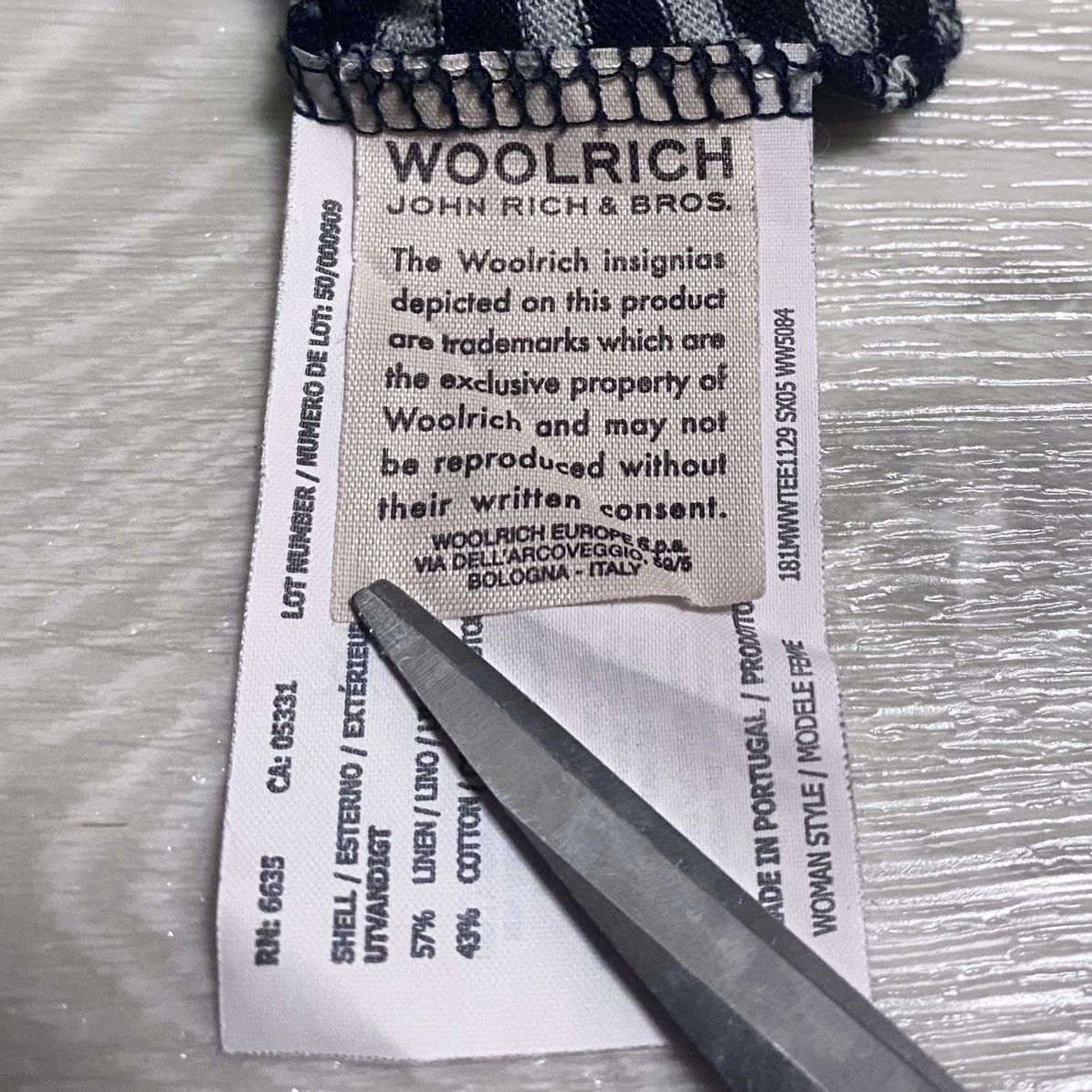 Woolrich Woolen Mills Women’s Woolrich Striped Navy Gray Linen Cotton Pocket Tee Size XL / US 12-14 / IT 48-50 - 11 Thumbnail
