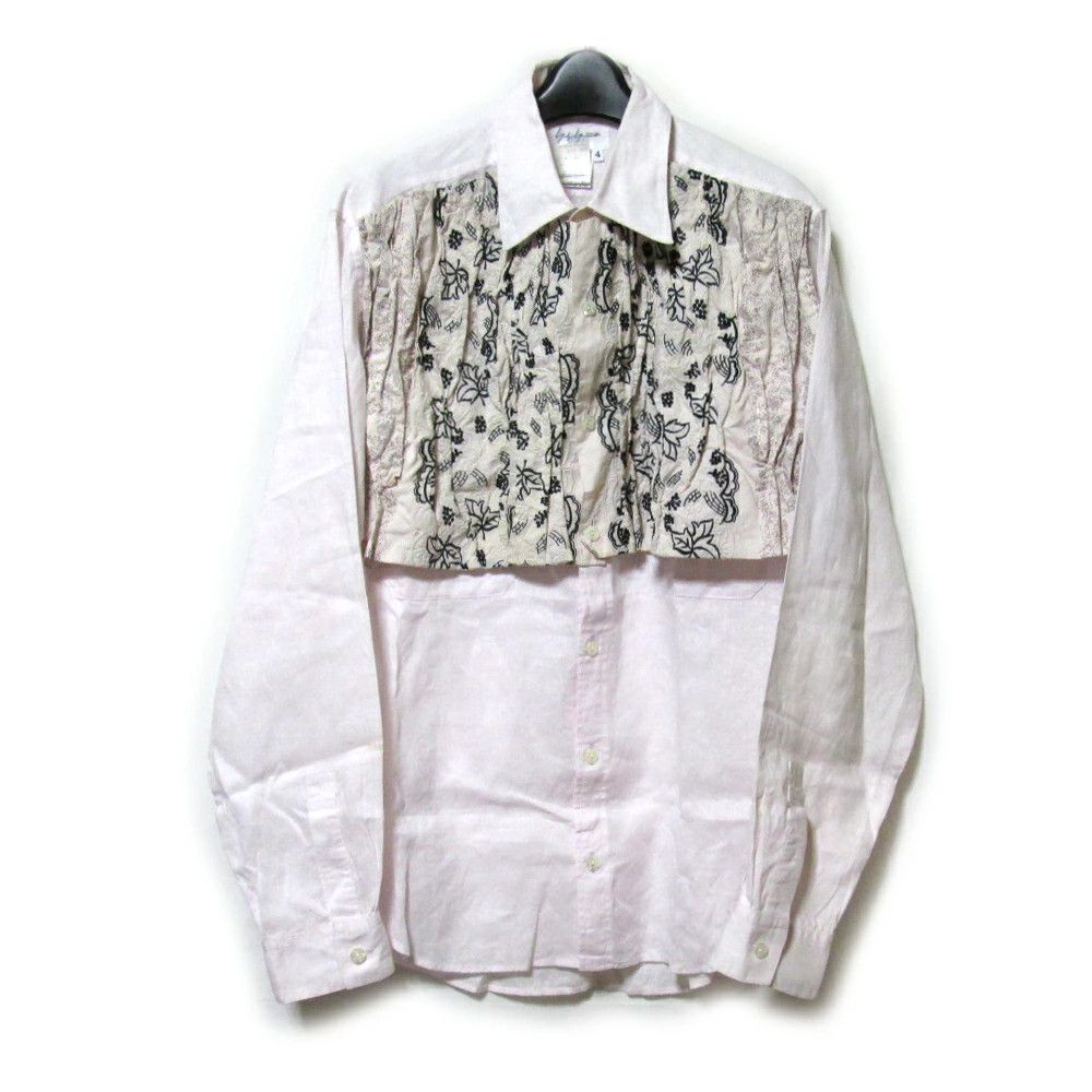 Yohji Yamamoto Yohji Yamamoto pour homme ruffle embroidery linen shirt Size US XL / EU 56 / 4 - 1 Thumbnail