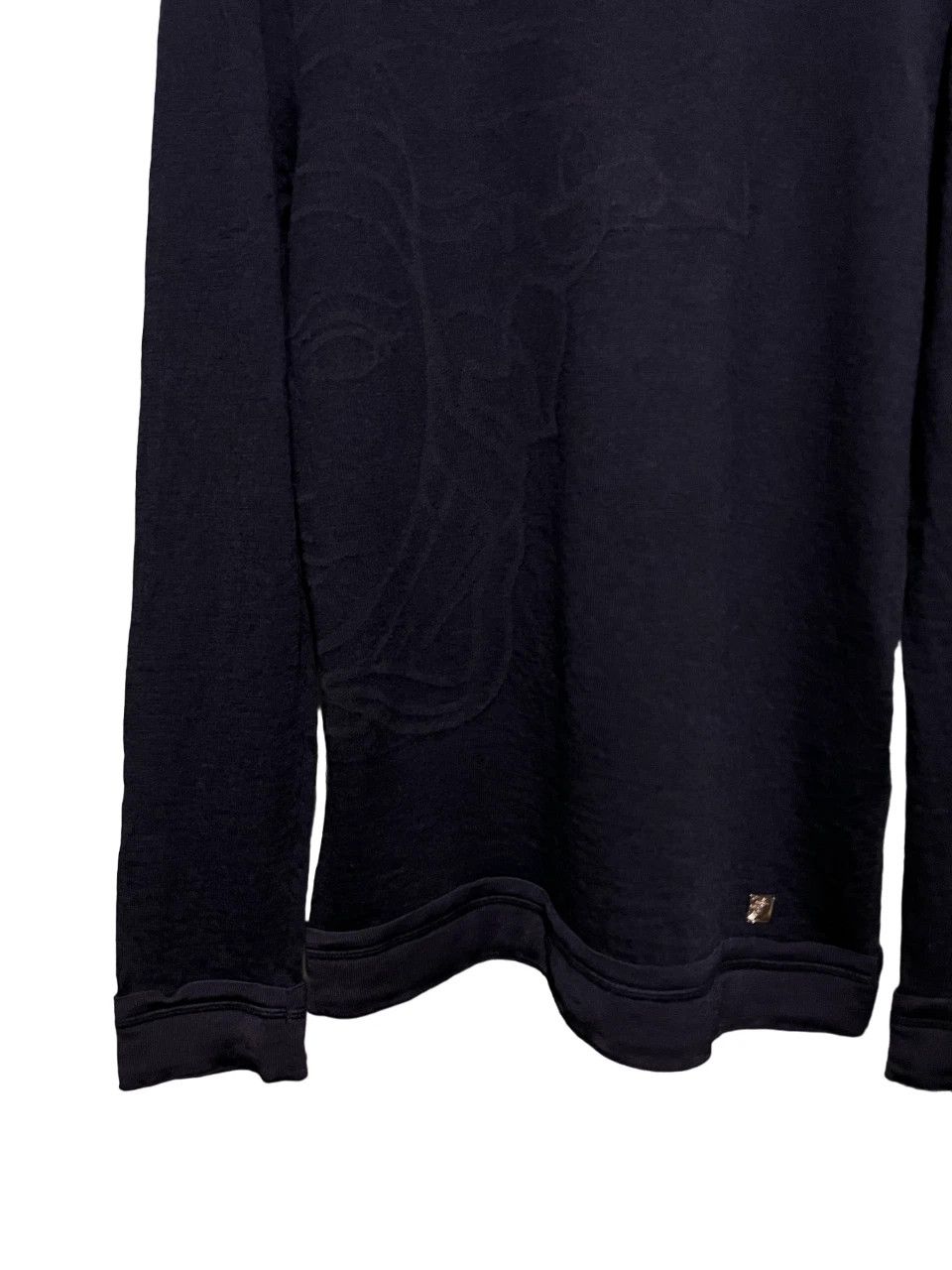 Versace VERSACE Collection Big Logo Sweatshirt Jumper Wool Navy Blue Size US M / EU 48-50 / 2 - 4 Thumbnail