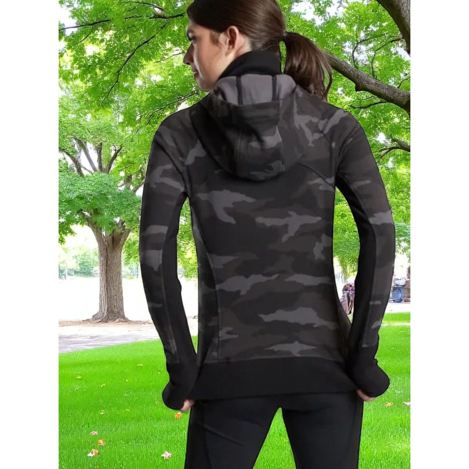 Athleta Athleta Triumph Printed Hoodie - Black Camo - Size XS - NWT Size XS / US 0-2 / IT 36-38 - 3 Thumbnail