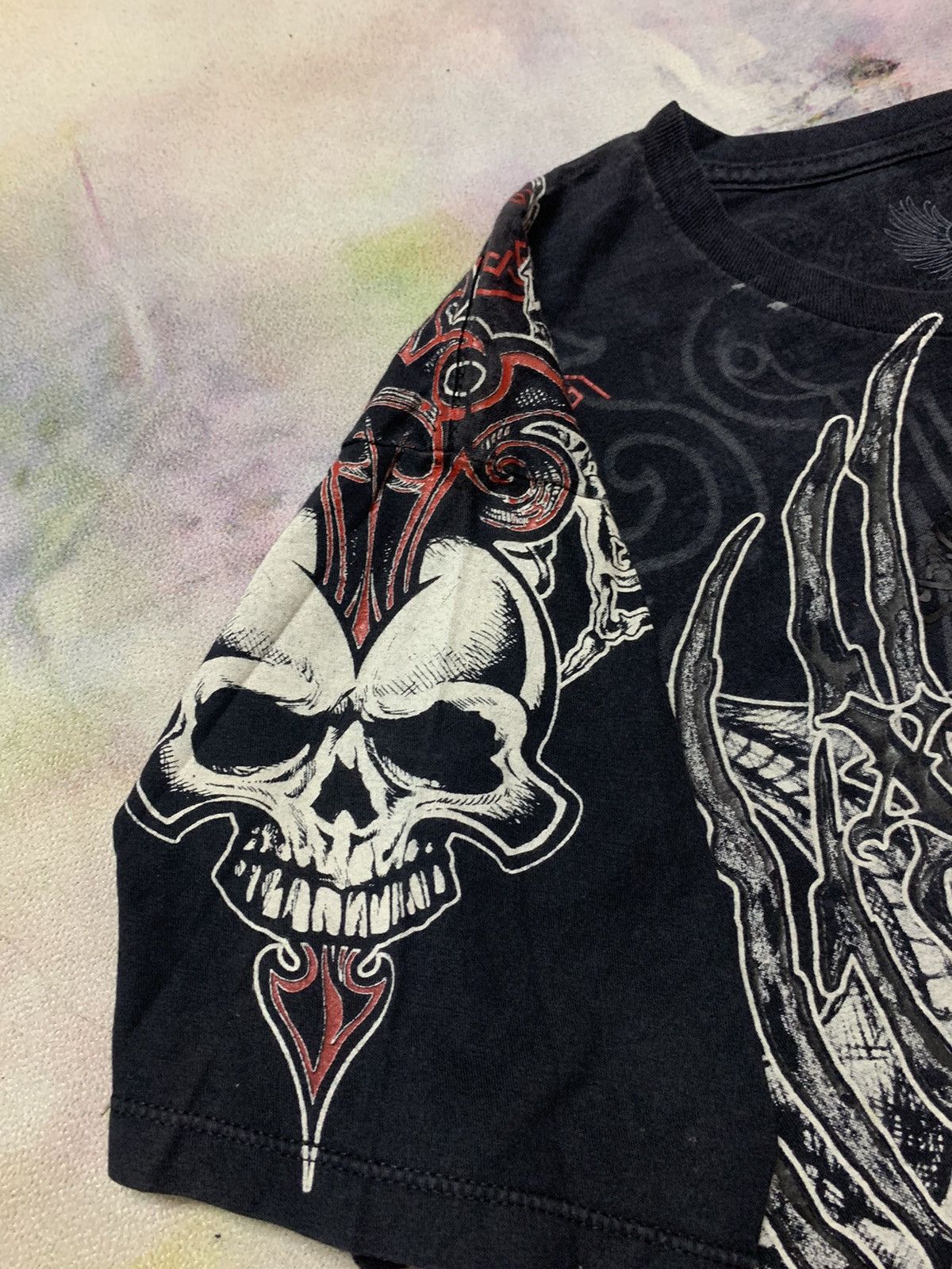Affliction Xzavier Goth Grunge Graphic Skull MMA Archaic Size US M / EU 48-50 / 2 - 6 Thumbnail