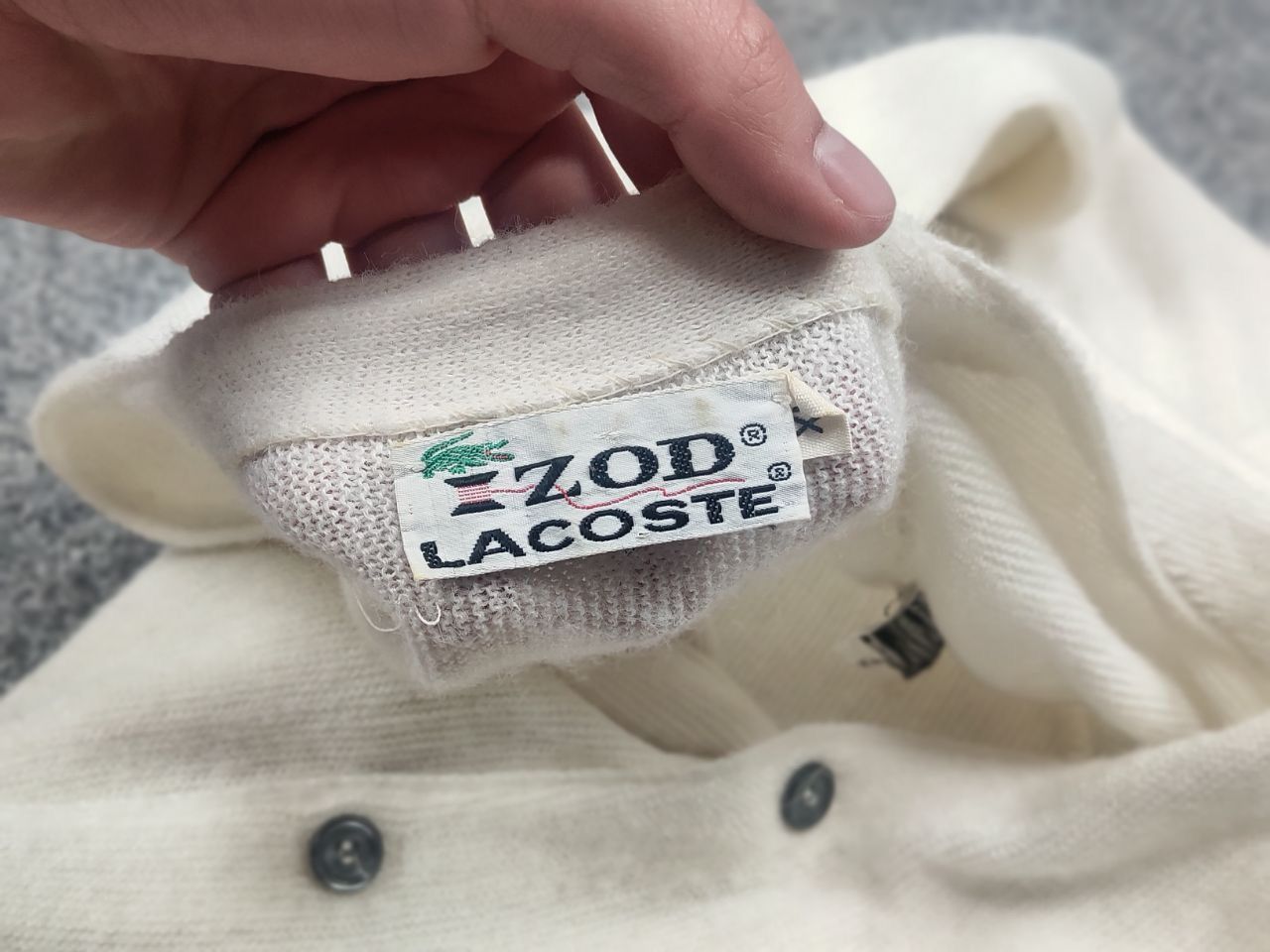 Lacoste Rare Vintage 80's Lacoste Izod Logo White Cardigan Sweater Size US XL / EU 56 / 4 - 12 Thumbnail