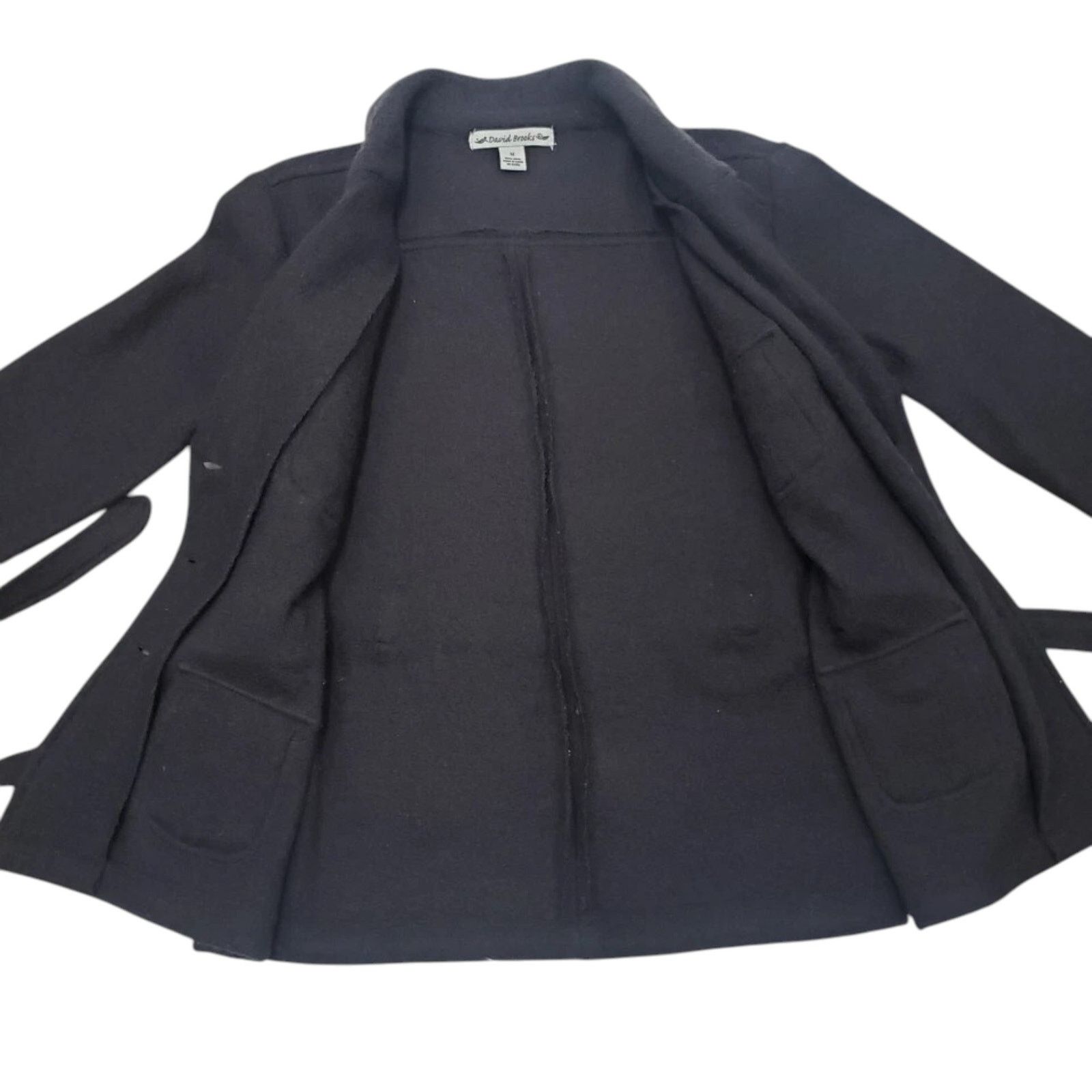 Vintage David Brooks 100% Wool Jacket Belted Button up Pockets M Size M / US 6-8 / IT 42-44 - 6 Thumbnail