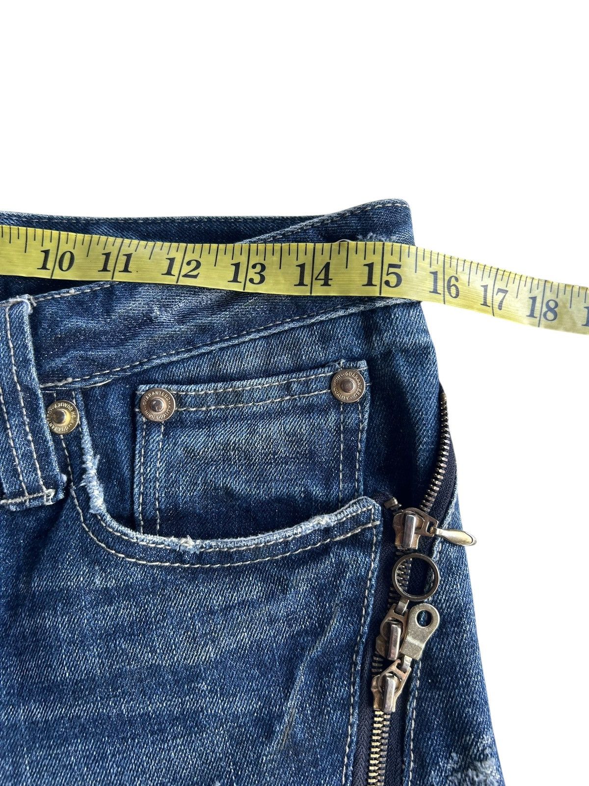 Kapital Flare Semantic Design Japanese Distressed Denim Jeans Size US 31 - 16 Thumbnail