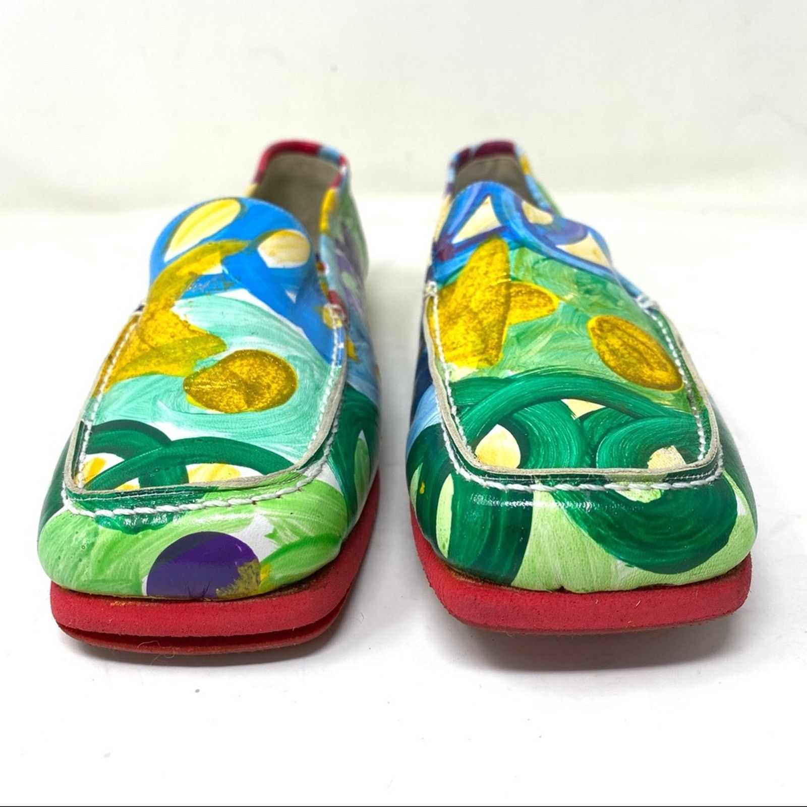 Other New Andrea Pfister multicolor painted square toe loafers 38 Size US 8 / IT 38 - 3 Thumbnail