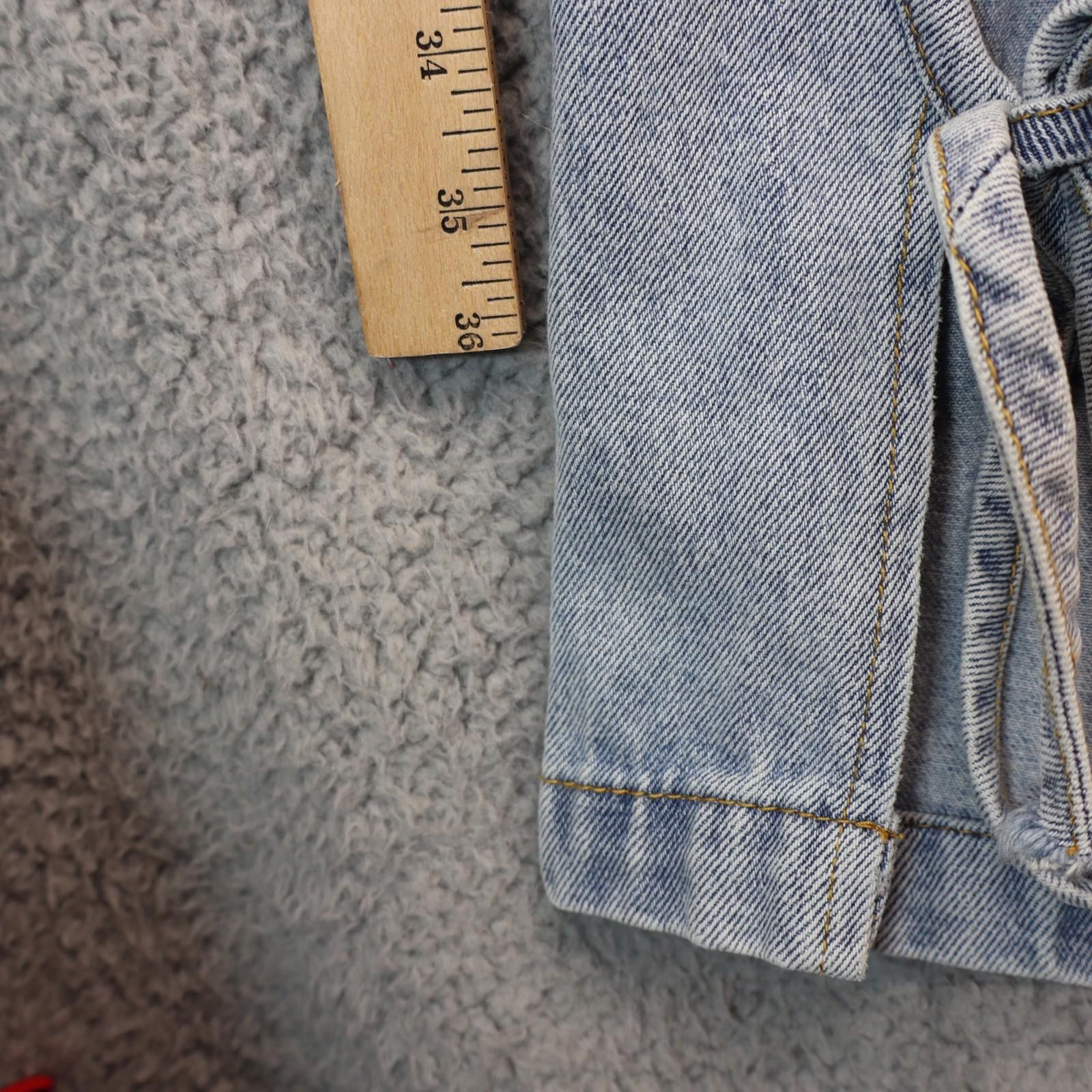 Other 12th Tribe Women Medium Blue Jeans Wide leg Tie Cuff Unique Size 32" / US 10 / IT 46 - 8 Thumbnail
