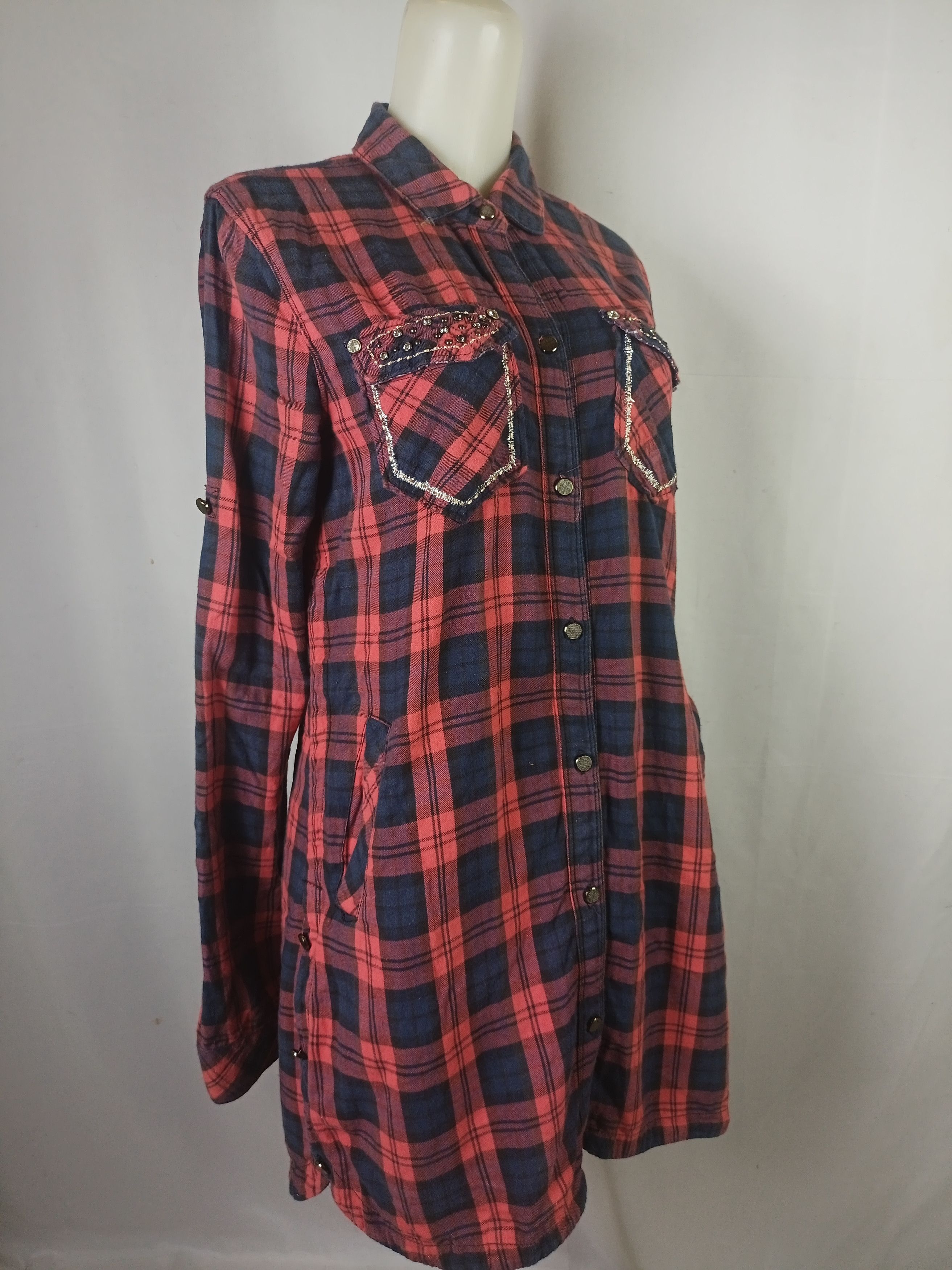 Japanese Brand × Le Grande Bleu (L.G.B.) × Miss Me Miss Me Since2001 Tartan Sequine Button Ups Shirt lgb Style Size M / US 6-8 / IT 42-44 - 4 Thumbnail