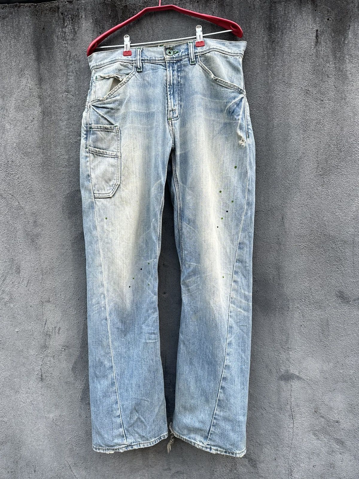 Vintage 👹Vintage THRASHED Volcom Baggy Flare Jeans Size US 31 - 6 Thumbnail