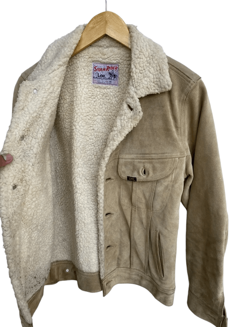 Lee × Vintage Vtg Storm Rider Lee Suede Leather Jacket Size US S / EU 44-46 / 1 - 3 Thumbnail