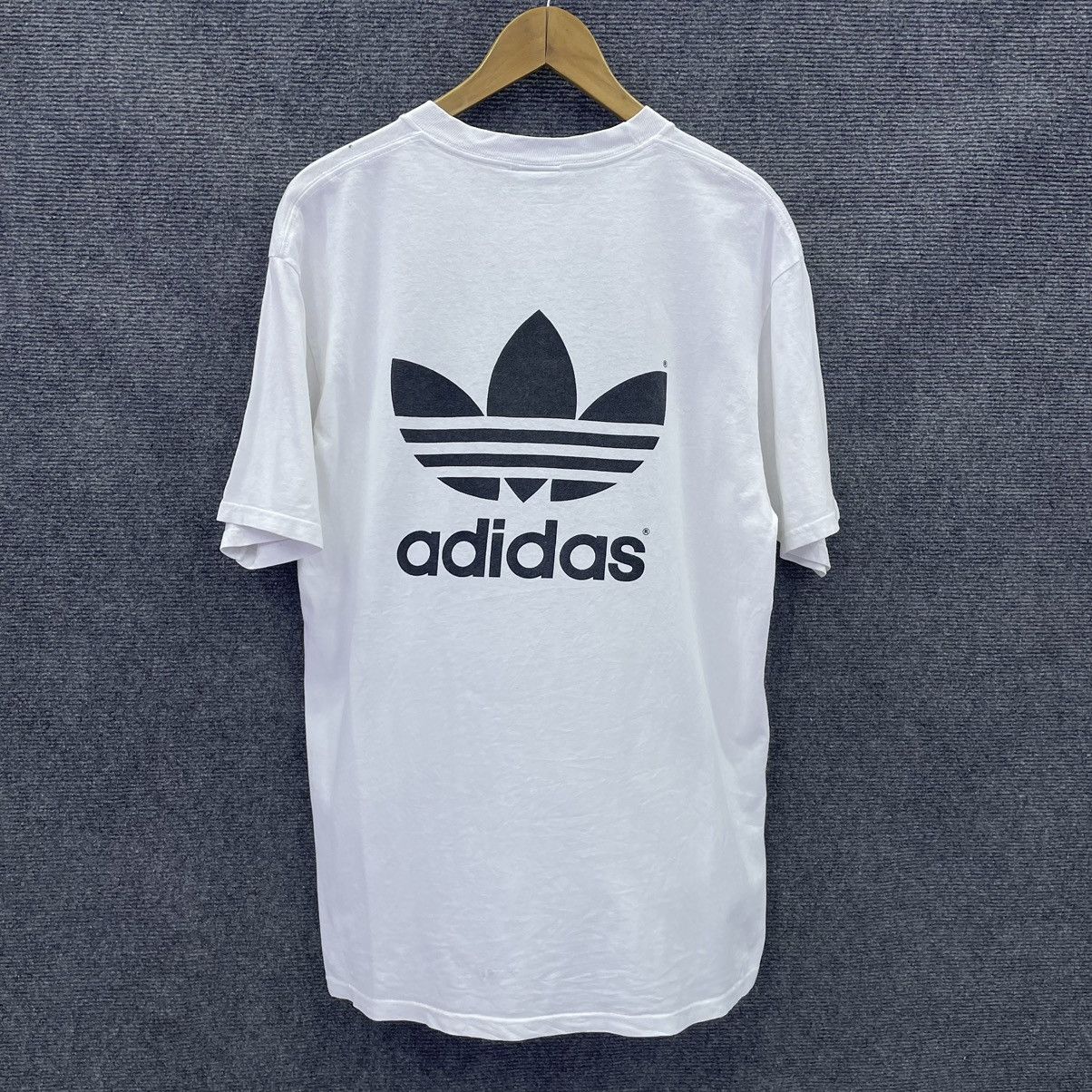 Adidas × Vintage 1990s Adidas Big Logo Double Sided Graphic T Shirt Size US L / EU 52-54 / 3 - 6 Thumbnail