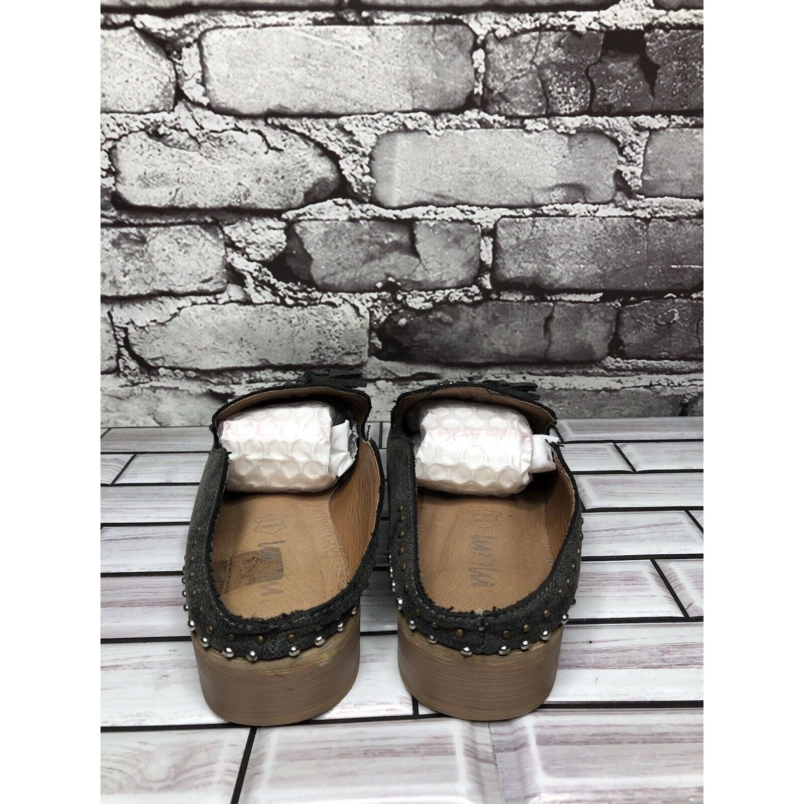 Other Mi.iM Suede Leather Studded Kiltie Loafer Slip On Mules Flat Size US 7.5 / IT 37.5 - 4 Thumbnail