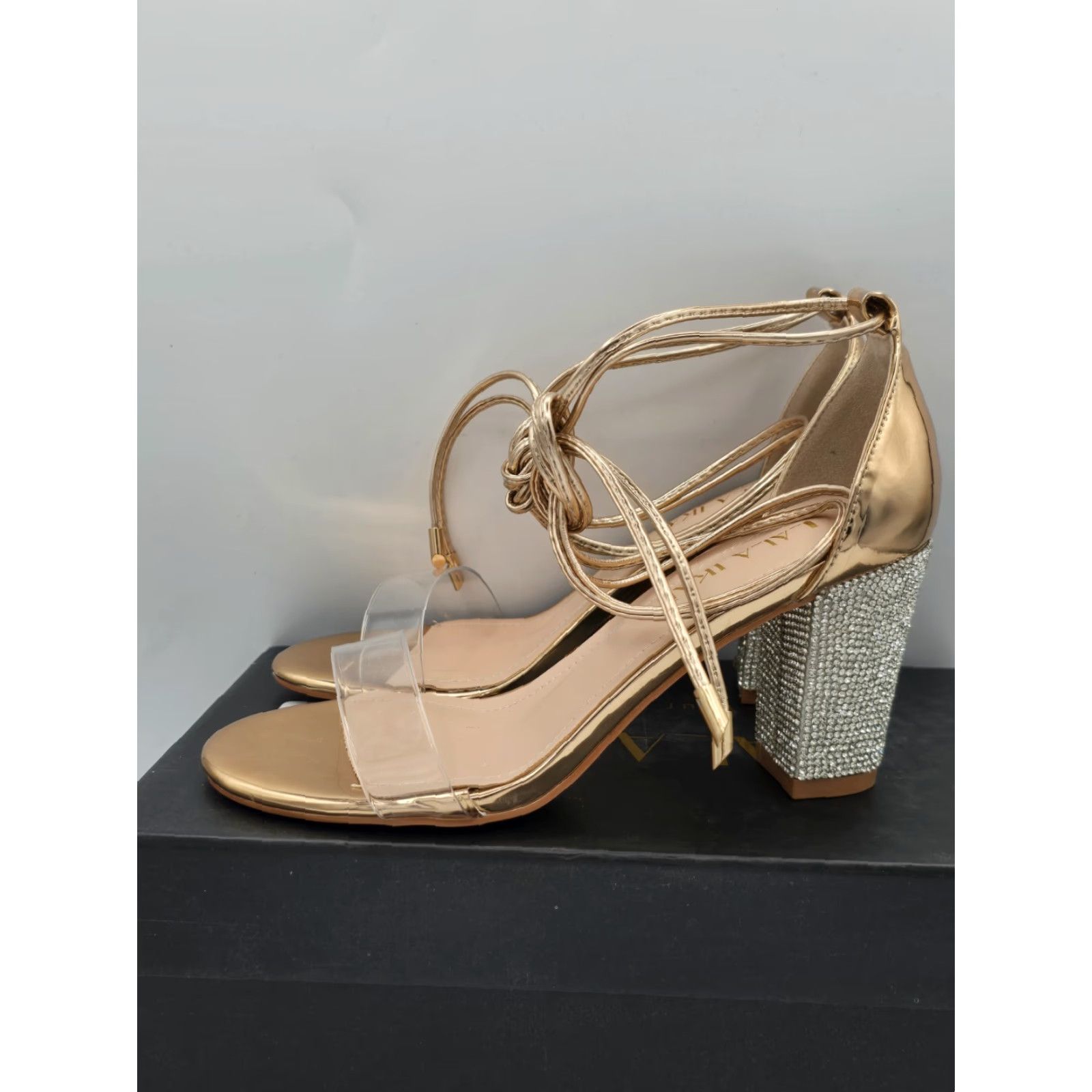 Vintage Lala Ikai Womens Rhinestone Rose Gold Ankle Strap Heels EUR 33 Sz 5.5 USA NEW Size US 6 / IT 36 - 6 Thumbnail