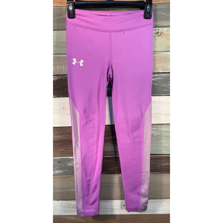 Under Armour Girl's UNDER ARMOUR Logo Pink Capri Leggings Medium Gently U Size 22" - 1 Thumbnail