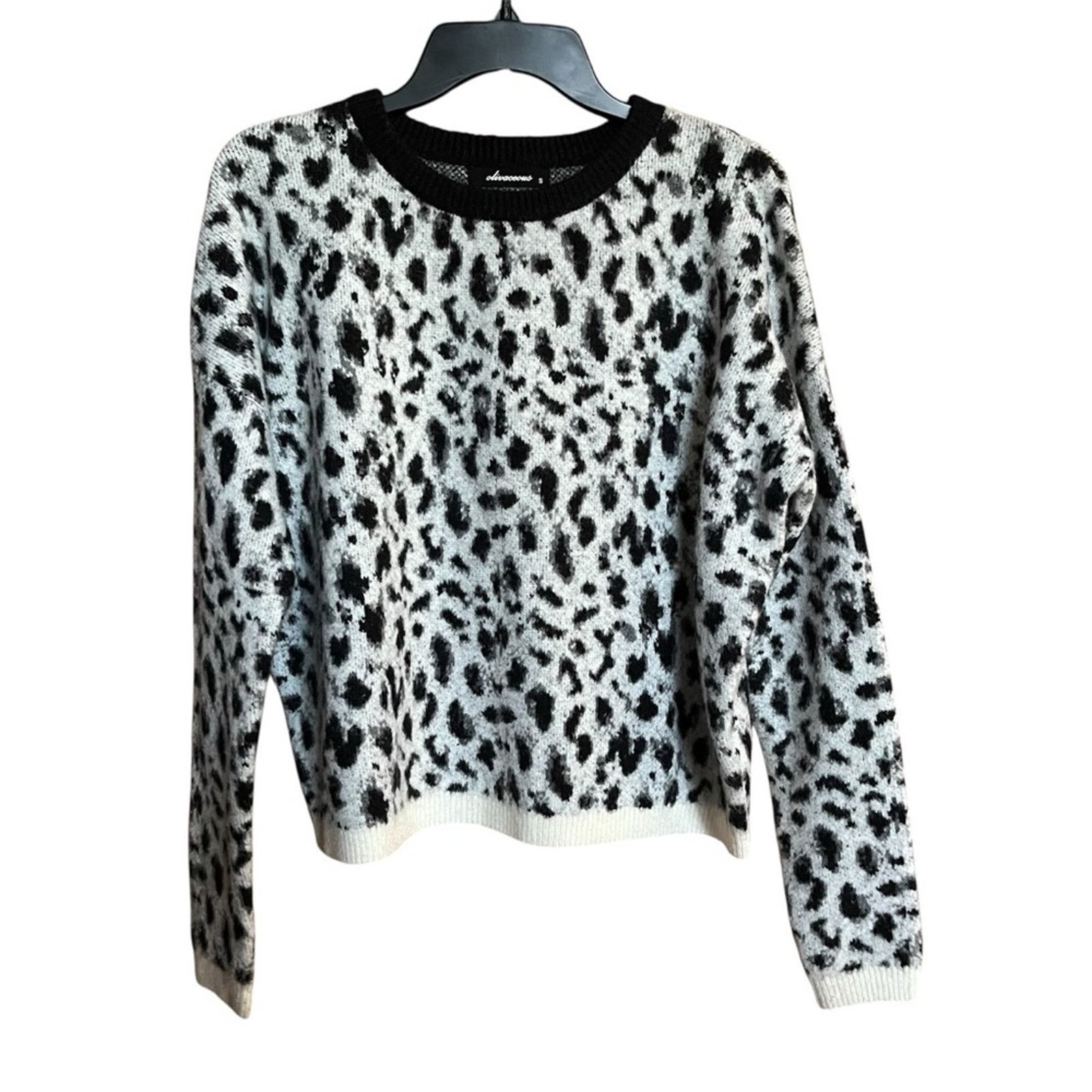 Other Olivaceous Animal Print Black White Leopard Sweater Size S Size S / US 4 / IT 40 - 1 Thumbnail