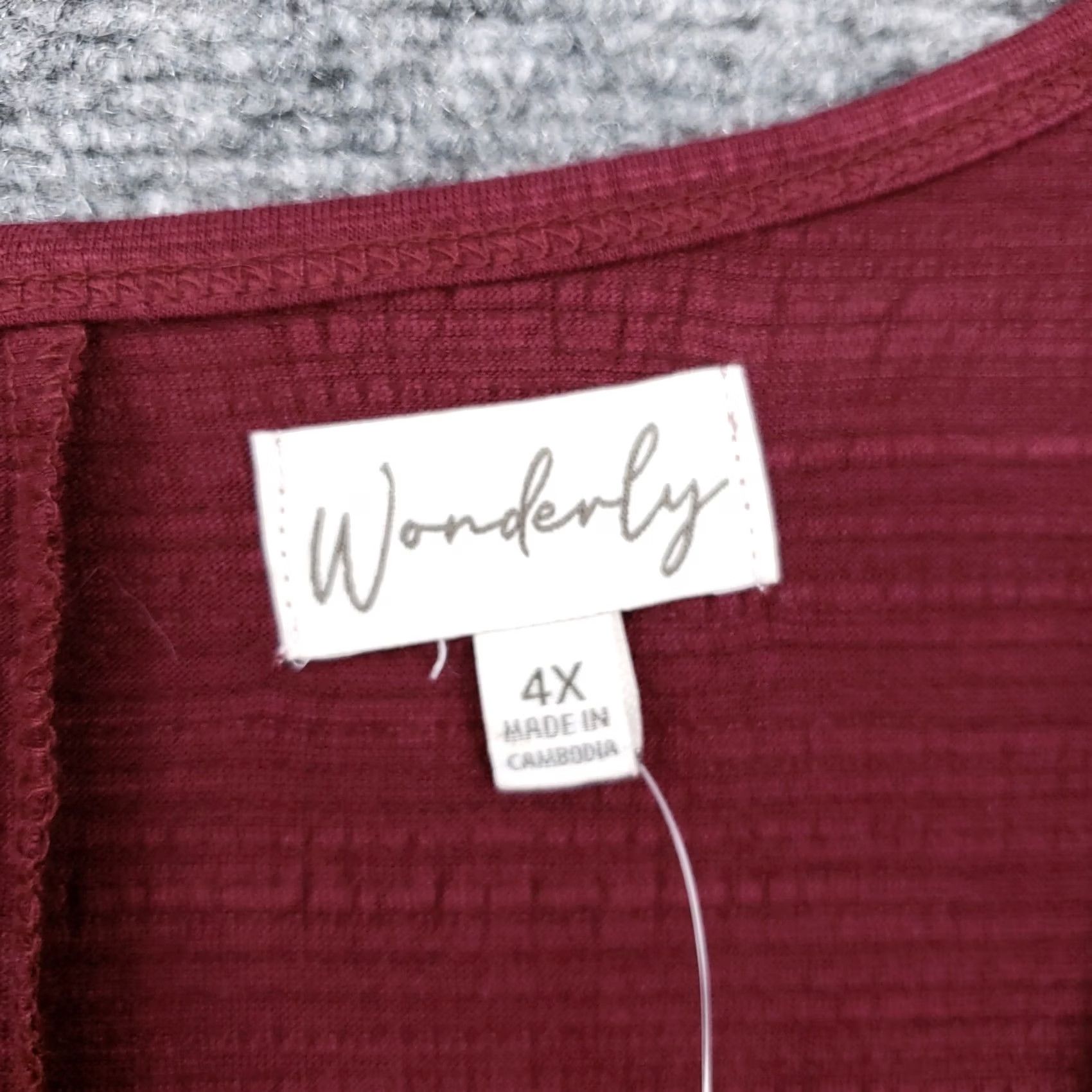 Vintage Wonderly Burgundy Plus Size 4X Short Sleeve Casual Tee Shirt Stretch NWT Size XXL / US 16-18 / IT 52-54 - 7 Thumbnail