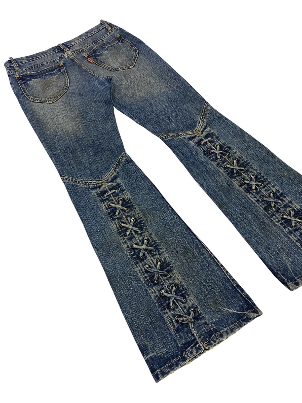 Tornado Mart 💃Tornado Mart Mud Wash Backlace Flared Jeans Size US 30 / EU 46 - 21 Thumbnail